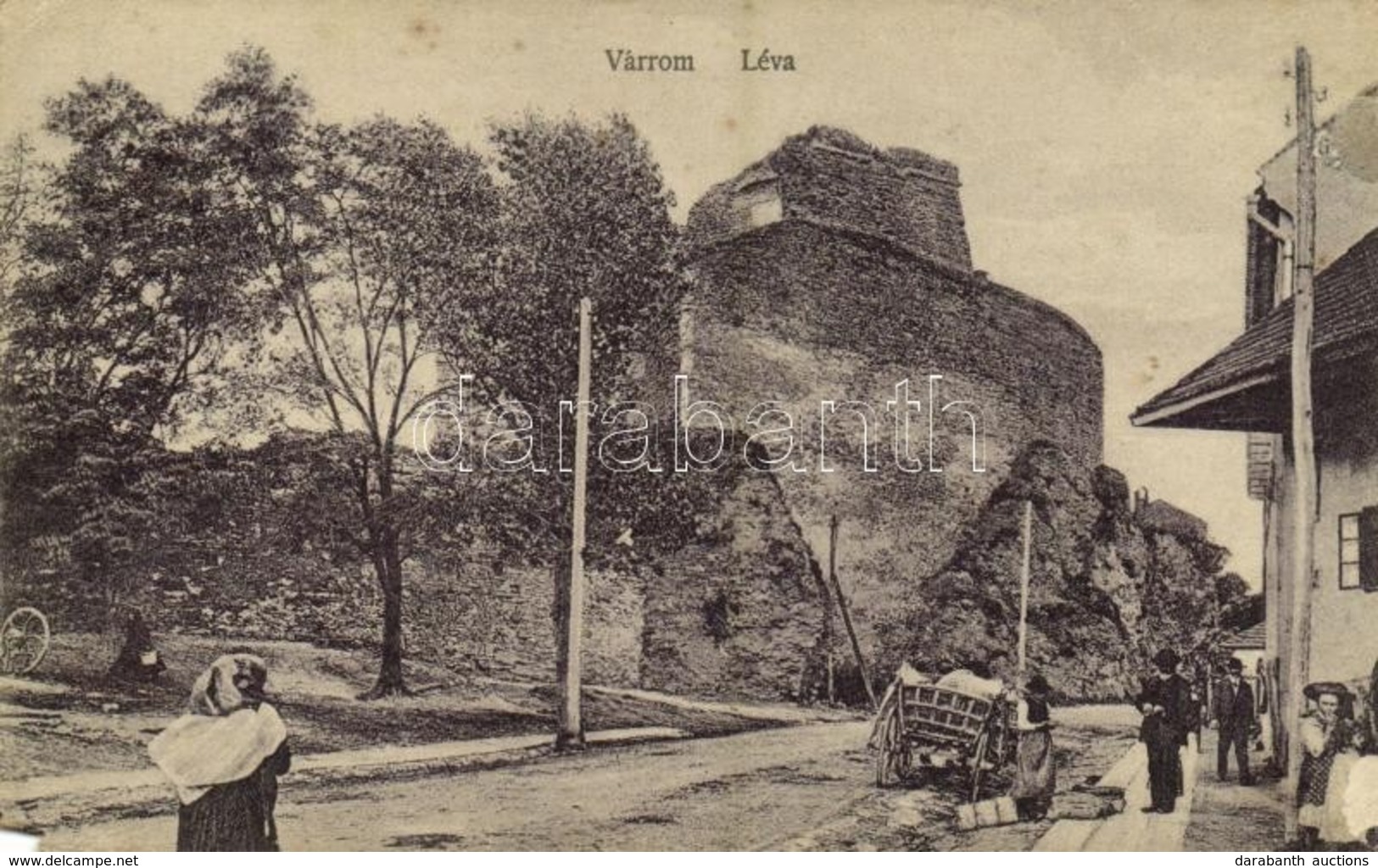 T4 1917 Léva, Levice; Vár. Kiadja Schulcz Ignác / Levicky Hrad / Castle (EM) - Other & Unclassified