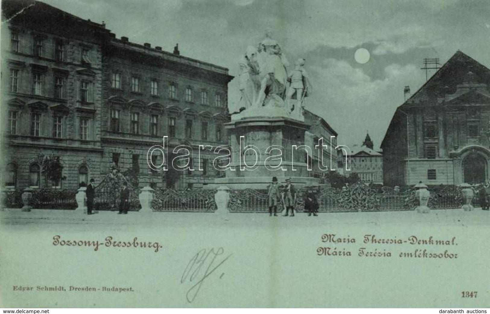 T2/T3 1899 Pozsony, Pressburg, Bratislava; Mária Terézia Szobor. Edgar Schmidt 1347. / Maria Theresia Denkmal / Maria Th - Sonstige & Ohne Zuordnung