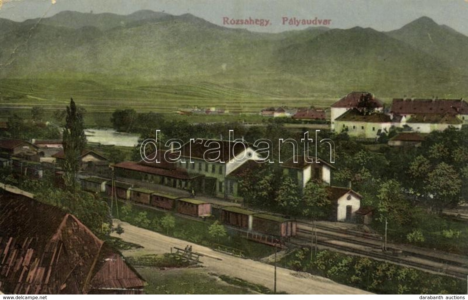 T3 1916 Rózsahegy, Ruzomberok; Pályaudvar, Vasútállomás, Vonatok / Bahnhof / Railway Station, Trains + 'RÓZSAHEGY P.U.'  - Other & Unclassified