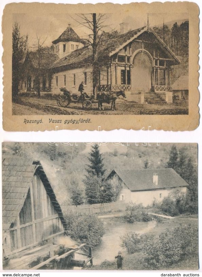 Rozsnyó, Roznava; Vasas Gyógyfürdő / Spa - 2 Db Régi Képeslap / 2 Pre-1945 Postcards - Sonstige & Ohne Zuordnung