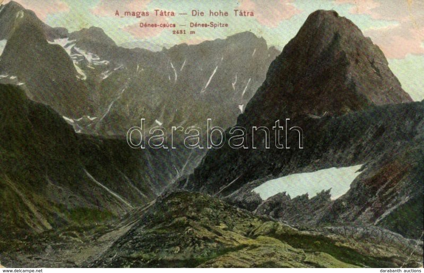 T3 1906 Tátra, Magas Tátra, Vysoké Tatry; Dénes-csúcs. Dr. Trenkler Co. Tát. 46. / Dénes-Spitze / Niznie Rysy / Mountain - Sonstige & Ohne Zuordnung