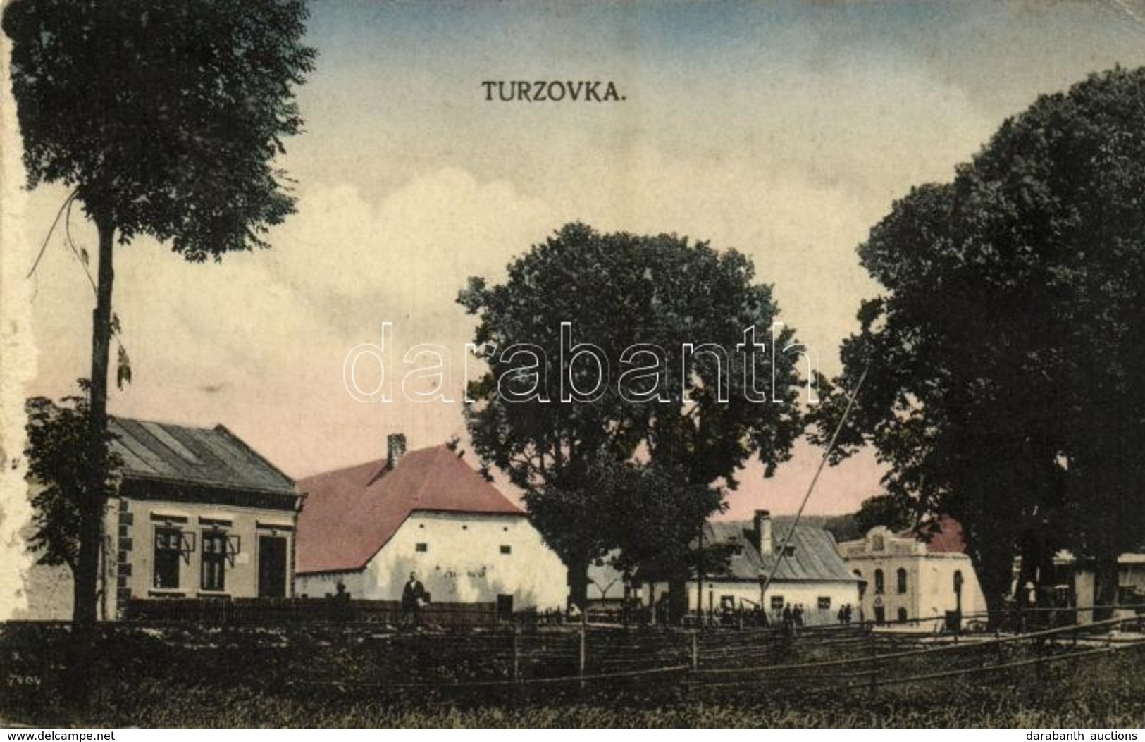 ** T2/T3 Turzófalva, Turzovka; Utcakép, Zsinagóga. Kiadja Sigmund Werner / Street View With Synagogue (felületi Sérülés  - Other & Unclassified