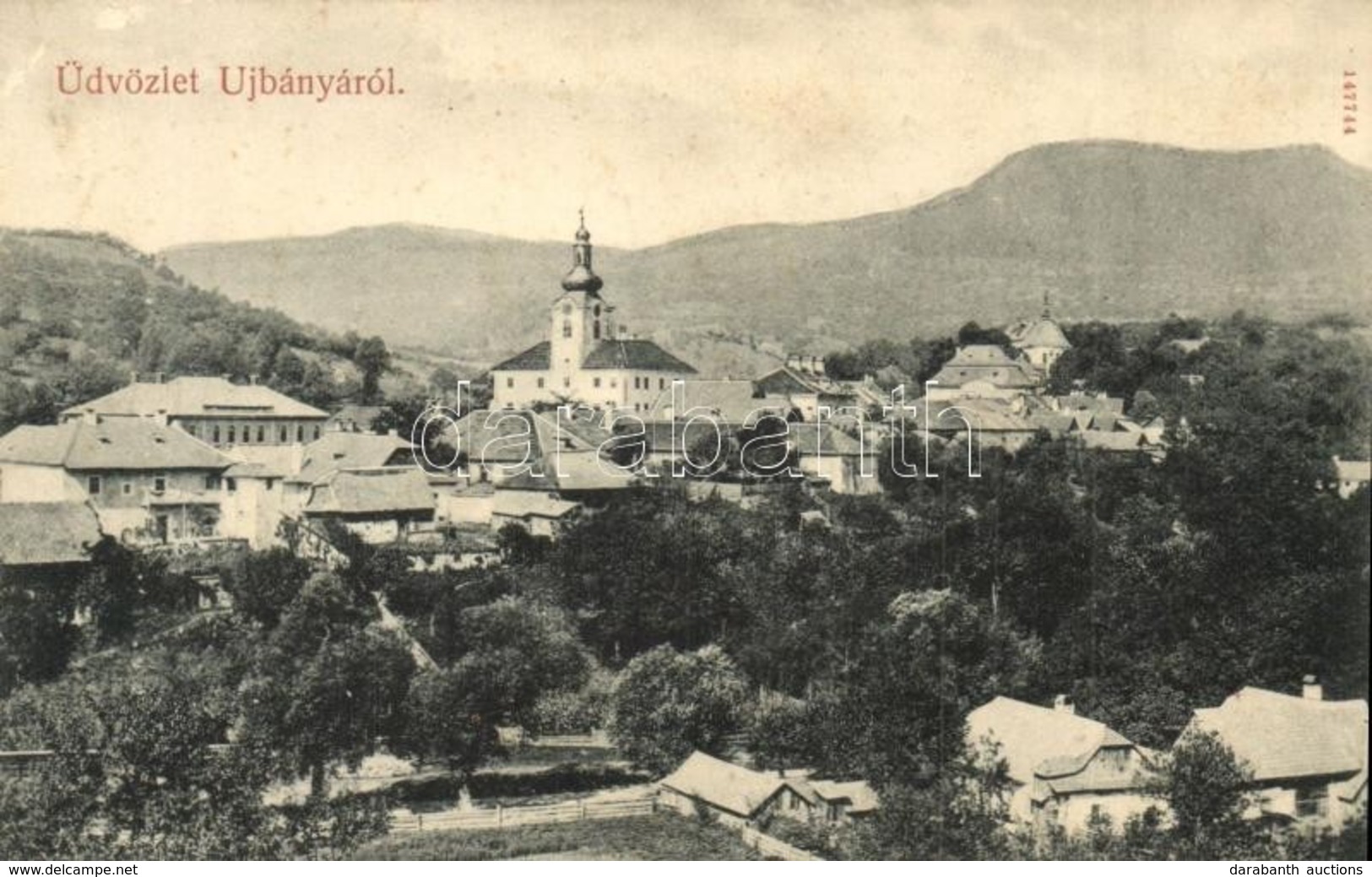 T2/T3 Újbánya, Königsberg, Nova Bana; Látkép, Templom / General View, Church (EK) - Other & Unclassified