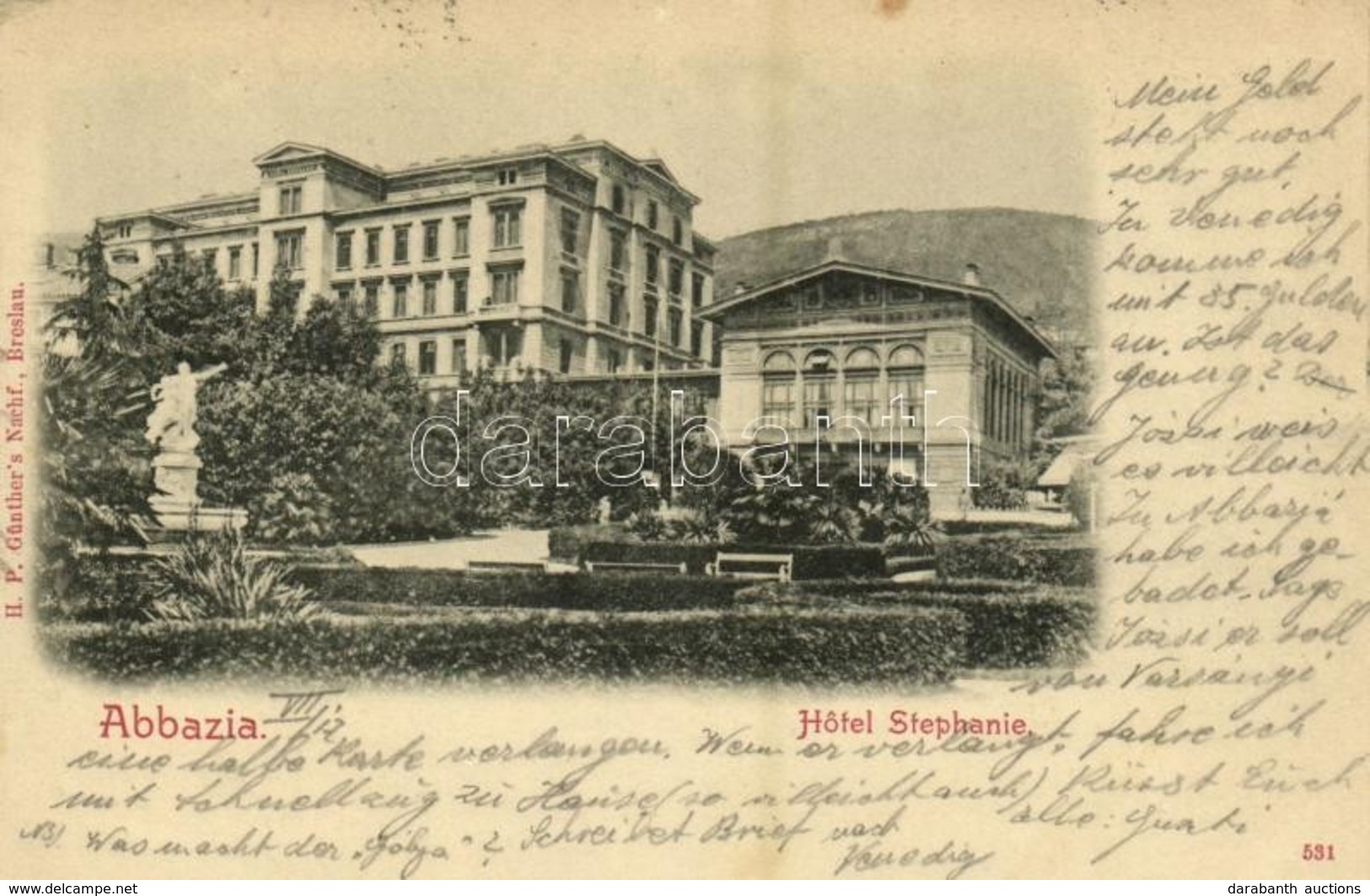 T2/T3 1900 Abbazia, Opatija; Hotel Stephanie / Szálloda / Hotel (EK) - Other & Unclassified