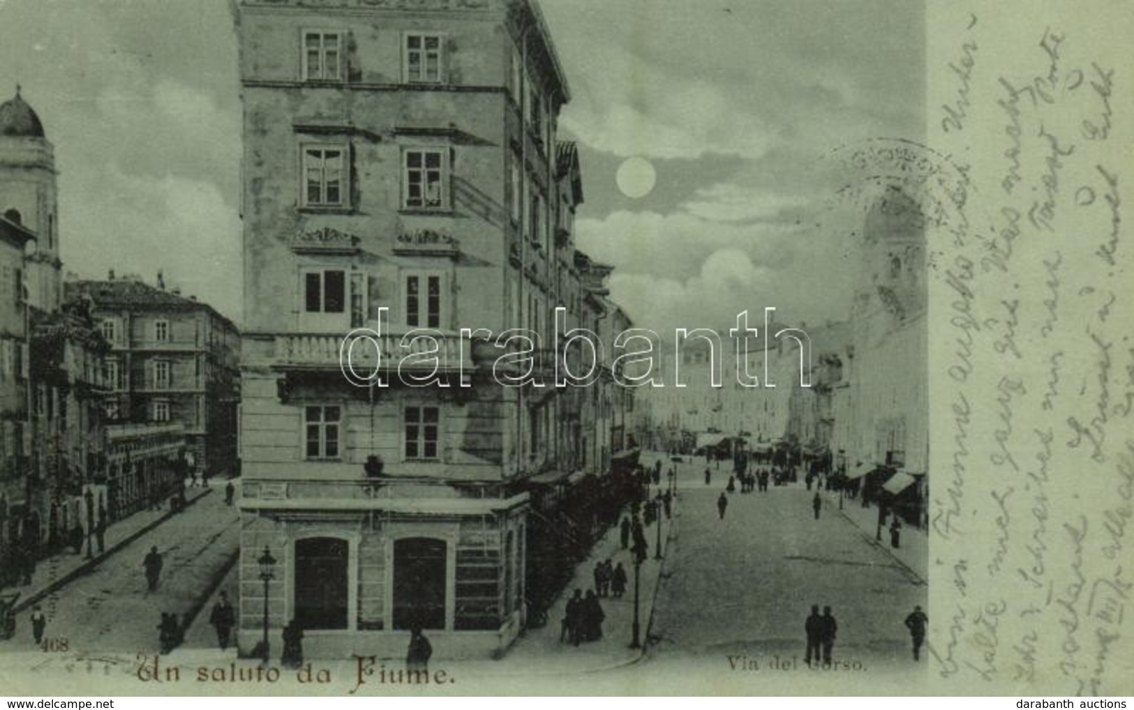 T2/T3 1898 Fiume, Rijeka; Via Del Corso / Street View (EK) - Other & Unclassified