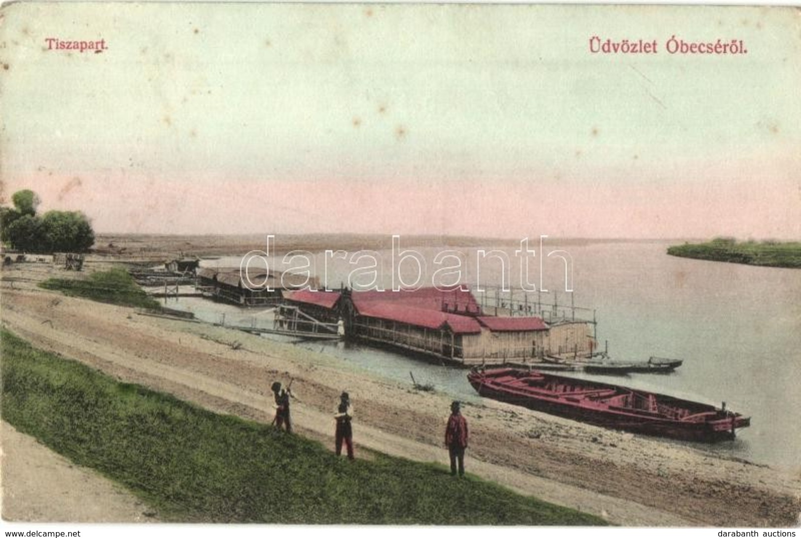 T2/T3 1910 Óbecse, Stari Becej; Tiszapart, Fürdők, Uszodák A Vízen / Tisza Riverbank, Swimming Pools, Bathing Houses On  - Ohne Zuordnung