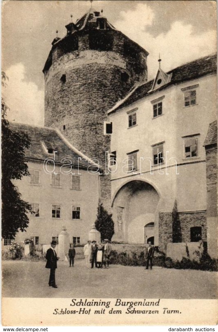 * T2/T3 Városszalónak, Stadtschlaining; Burg Schlaining, Schloss-Hof Mit Dem Schwarzen Turm / Szalónak Vára és A Fekete  - Unclassified