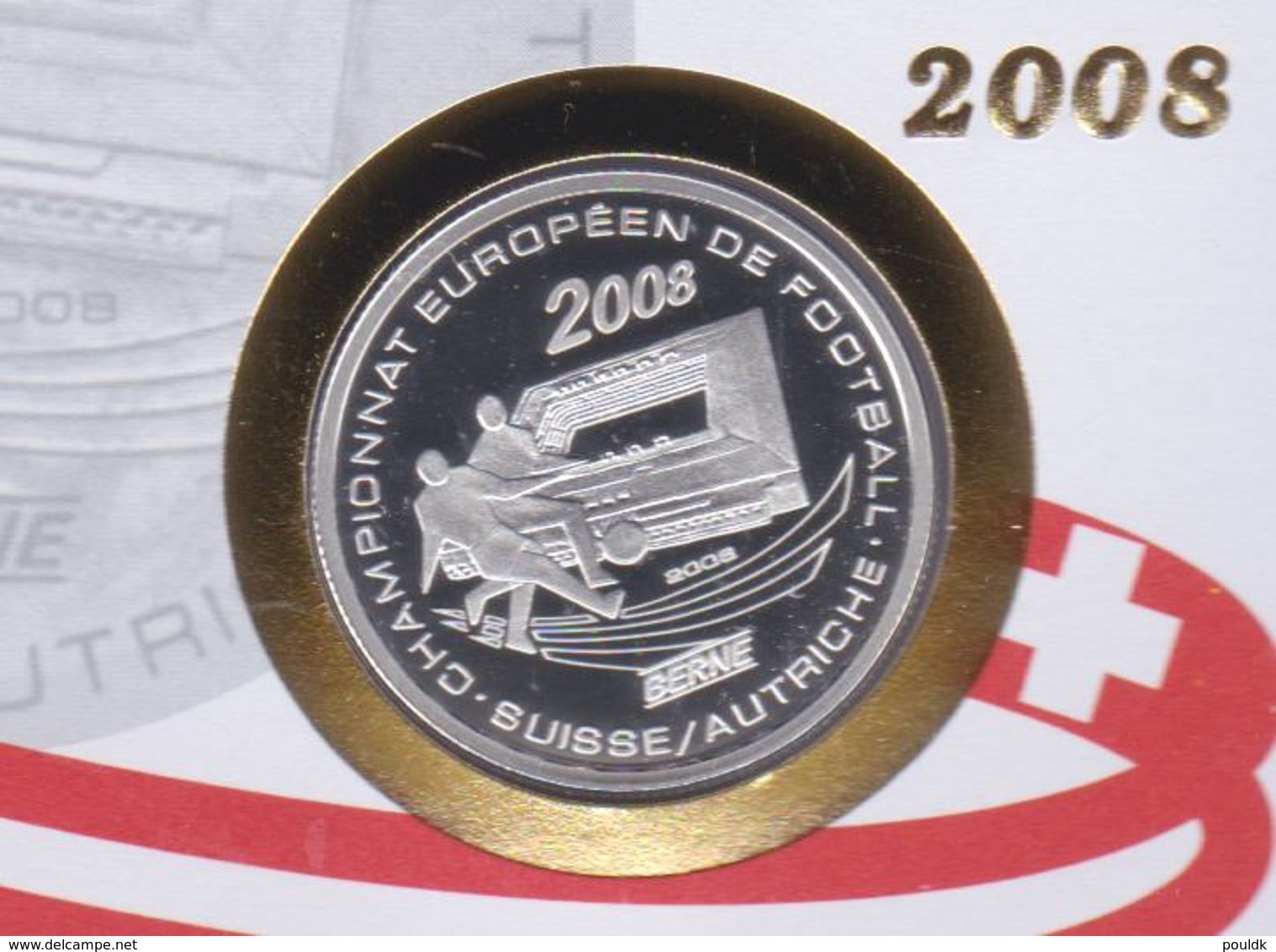 Switzerland Coin Cover 2008 UEFA European Championship In Football - Ivory Coast 500 Fra UEFA Coin + - Europei Di Calcio (UEFA)