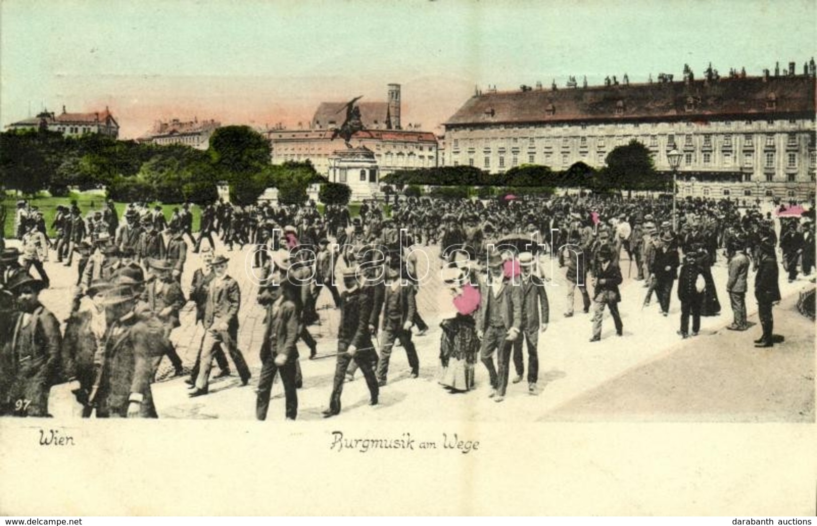 T2 1906 Wien, Vienna, Bécs; Burgmusik Am Wege / Castle Music Parade On The Street - Sonstige & Ohne Zuordnung