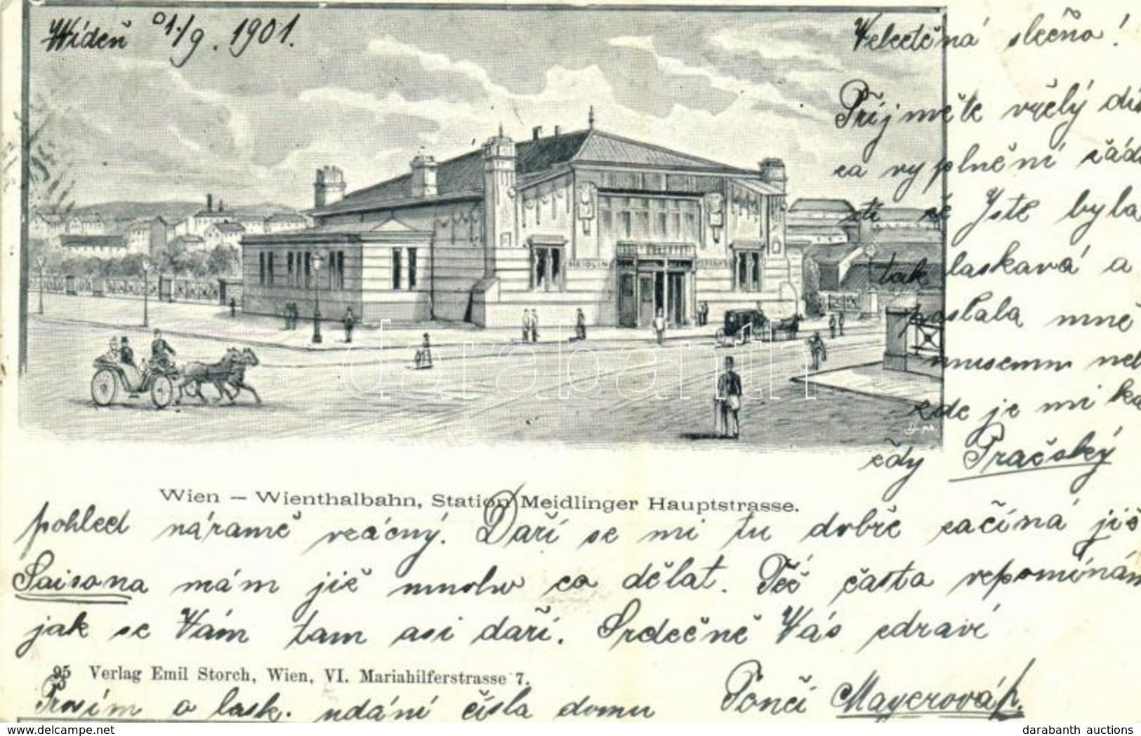 T2 1901 Wien, Vienna, Bécs XII. Wientalbahn, Station Meidlinger Hauptstrasse, Verlag Emil Storch / Railway Station - Sonstige & Ohne Zuordnung