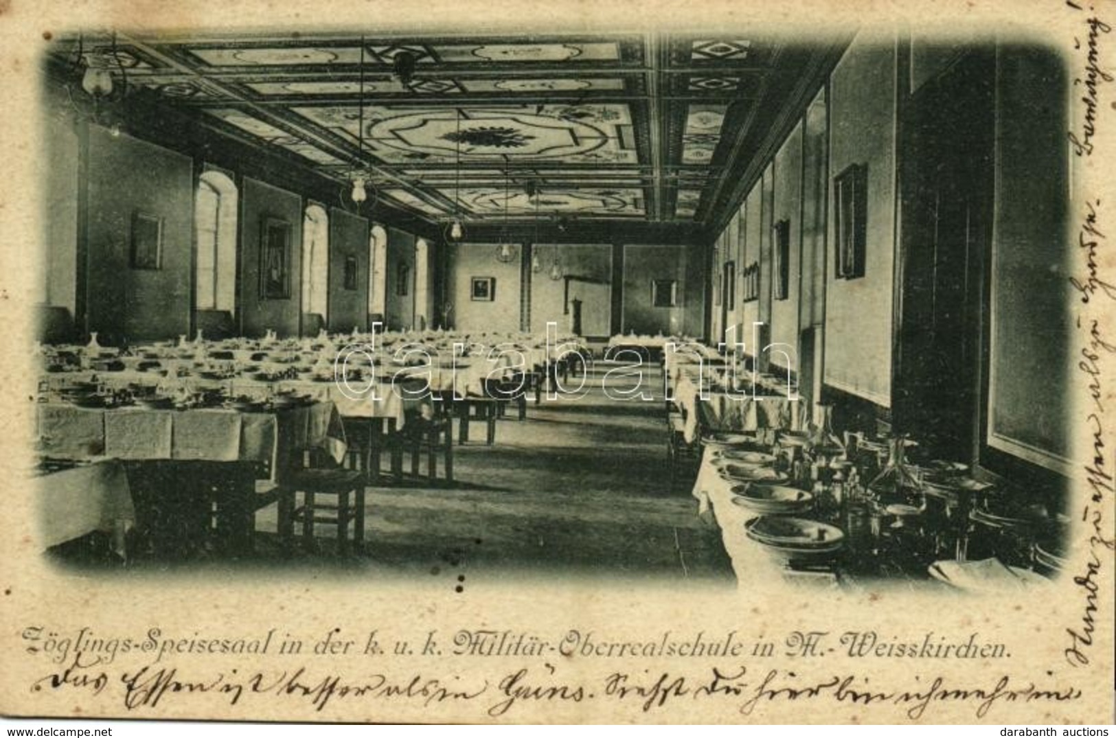 T2/T3 Hranice, Mährisch Weisskirchen; Zöglings-Speisesaal In Der K.u.K. Militär-Oberrealschule / Dining Room Of The K.u. - Ohne Zuordnung