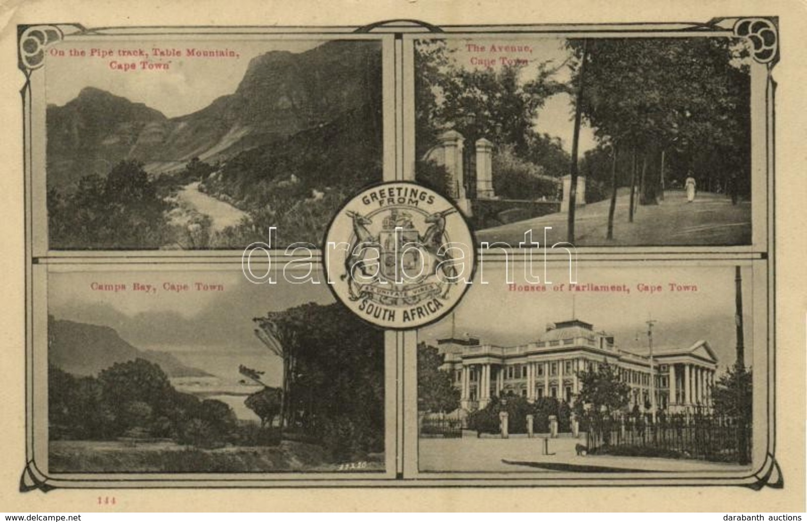 T2/T3 1926 Cape Town, Greetings From South Afrirca, Camps Bay, Houses Of Parliament, Avenue, Table Mountains, On The Pip - Other & Unclassified