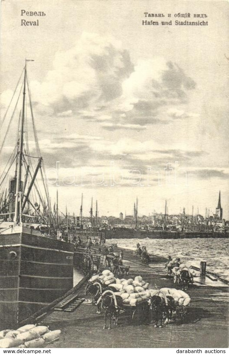 T2 Tallinn, Reval; Hafen Und Stadtansicht / Harbor, Steamships, Carriages - Sonstige & Ohne Zuordnung