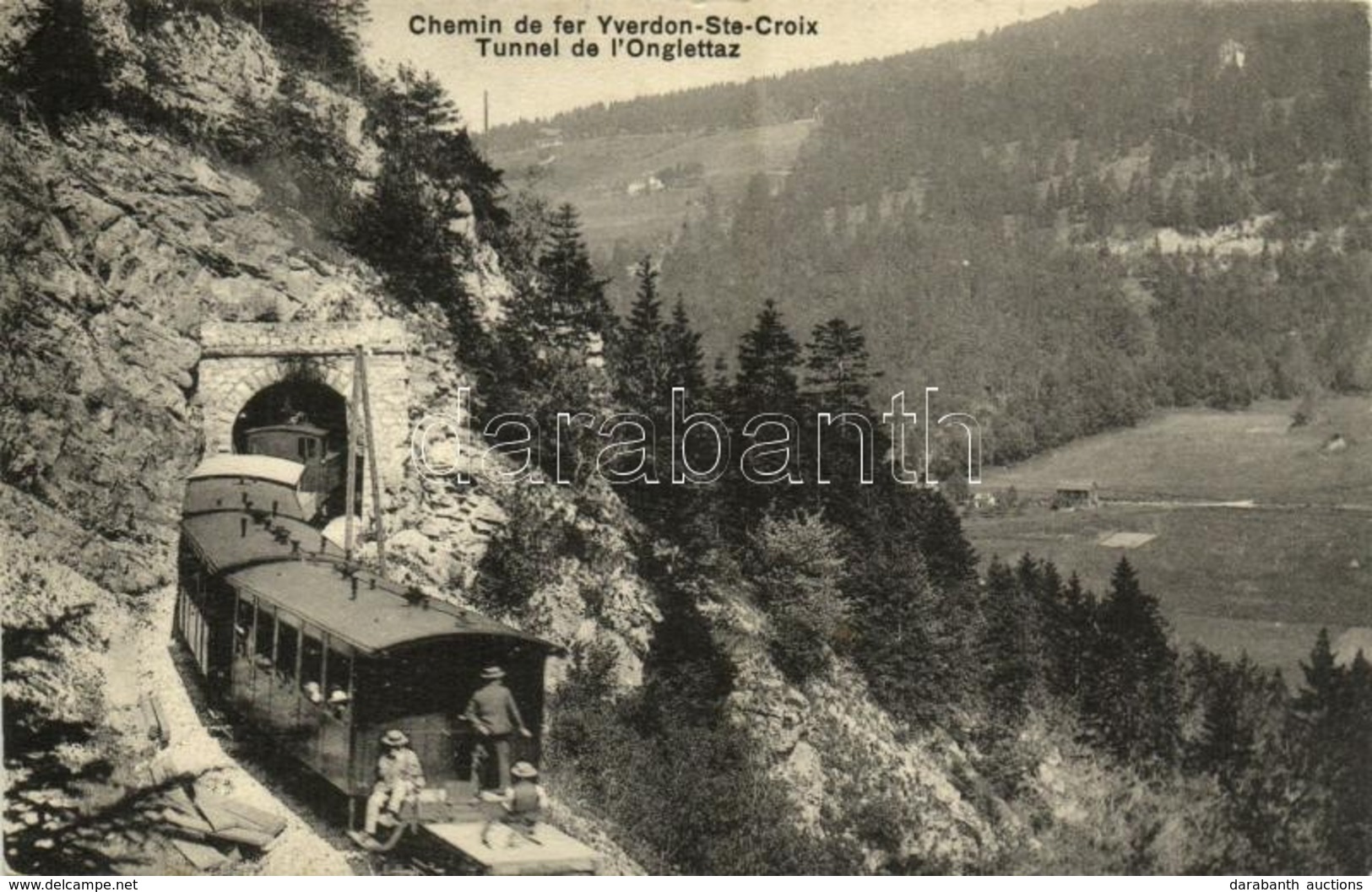 T2 1910 Chemin De Fer Yverdon-Ste-Croix, Tunnel De L'Onglettaz / Railway, Train, Tunnel - Otros & Sin Clasificación