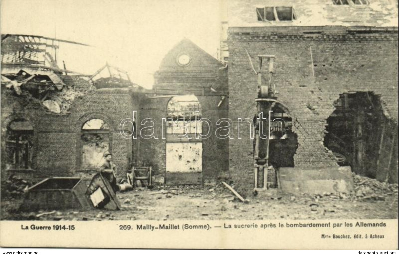 ** T1/T2 Mailly-Maillet, La Sucrerie Aprés Le Bombardement Par Les Allemands, La Guerre 1914-15 / Sugar Refinery After A - Other & Unclassified