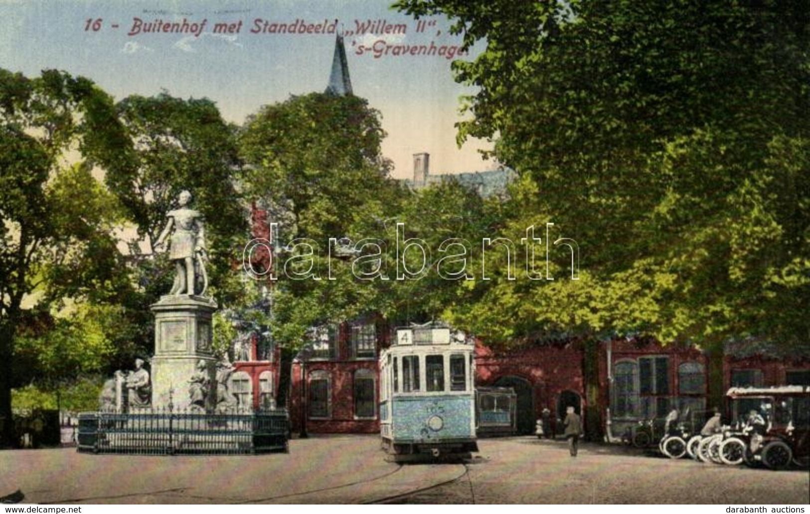 ** T2 The Hague, Den Haag, 's-Gravenhage; Buitenhof Met Standbeeld Willem II / Statue, Tram - Other & Unclassified