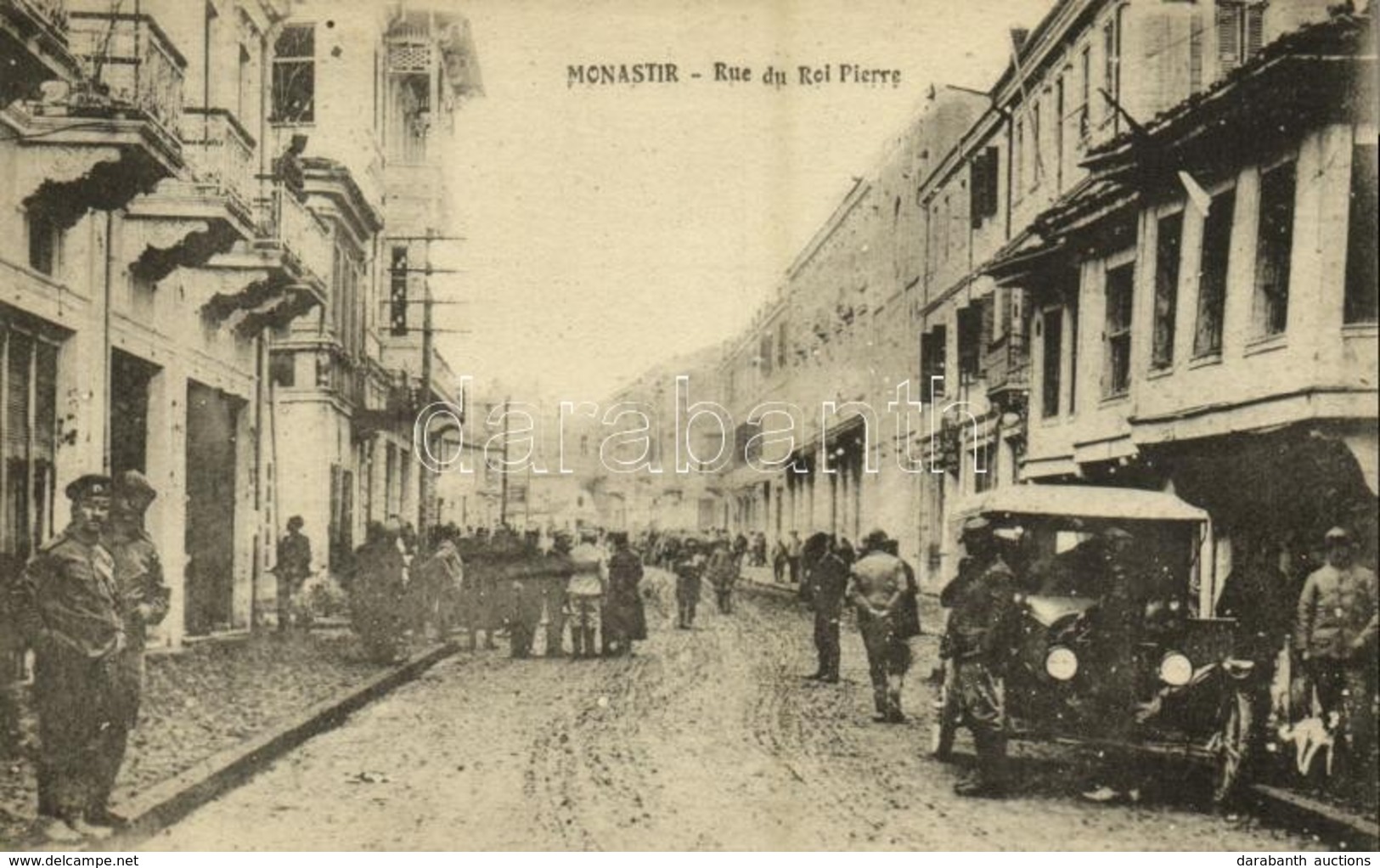 * T2/T3 1918 Bitola, Monastir; Rue Du Roi Pierre / Street, Automobile (EK) - Sonstige & Ohne Zuordnung