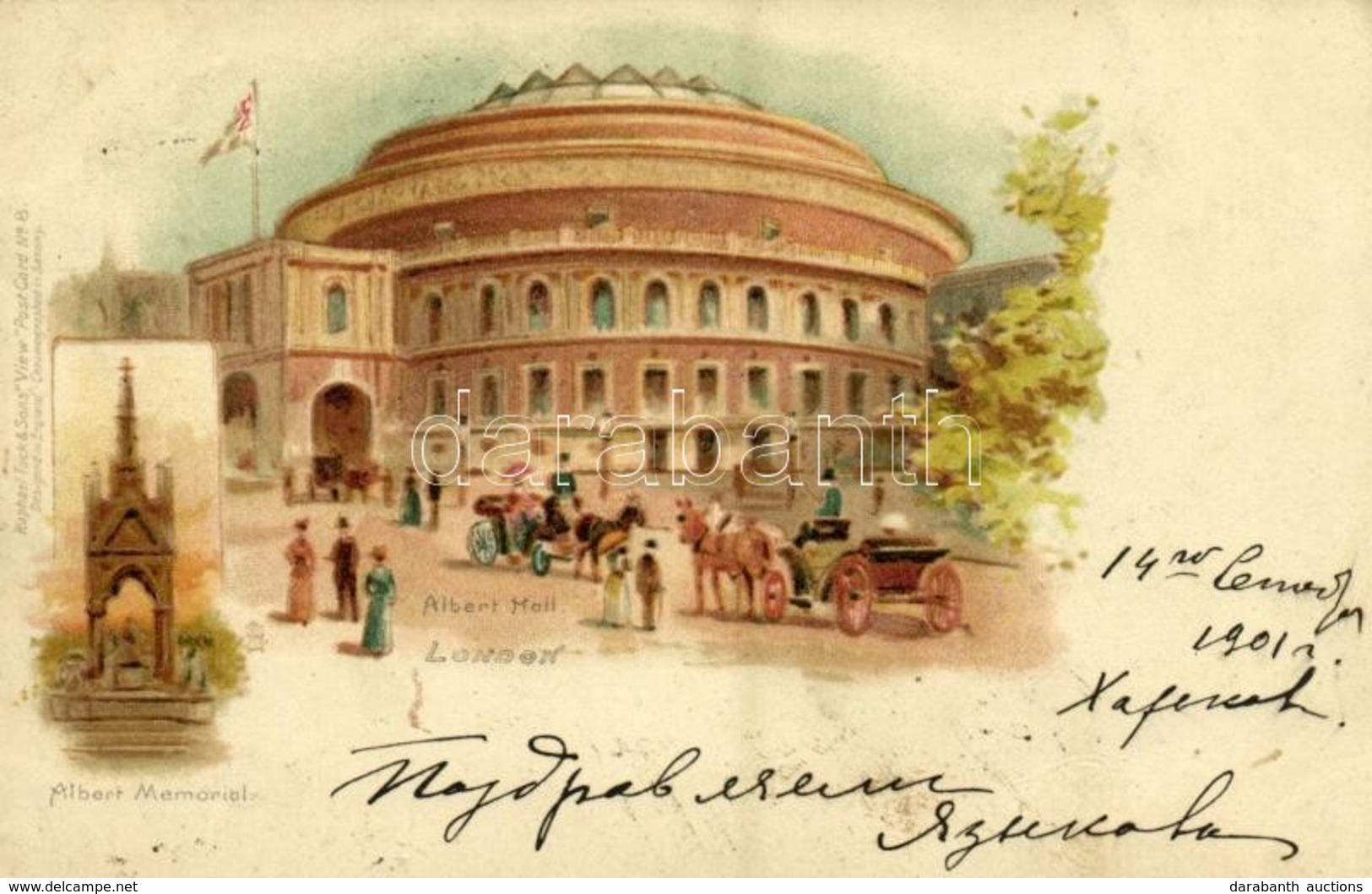 T2/T3 1901 London, Albert Hall And Memorial. Raphael Tuck & Sons 'View' Postcard No. 8. Litho (EK) - Other & Unclassified