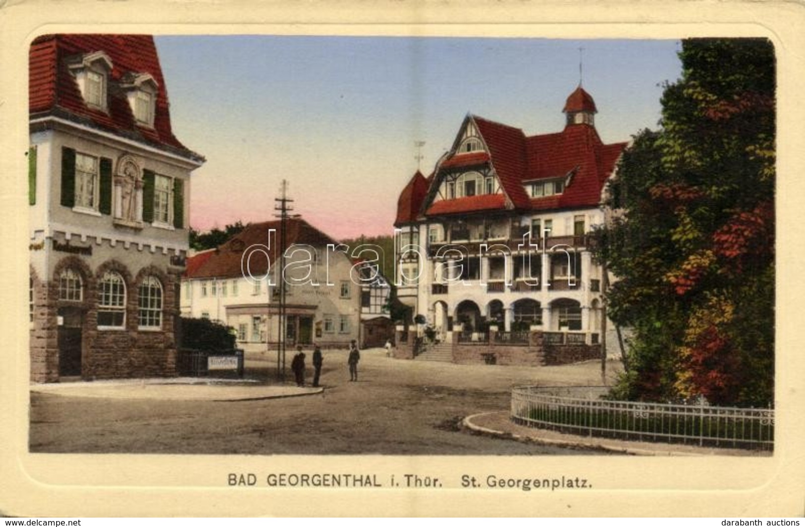 ** T2 Georgenthal (Thüringen), St. Georgenplatz, Hotel-Pension Deutscher Hof / Square, Hotel - Unclassified