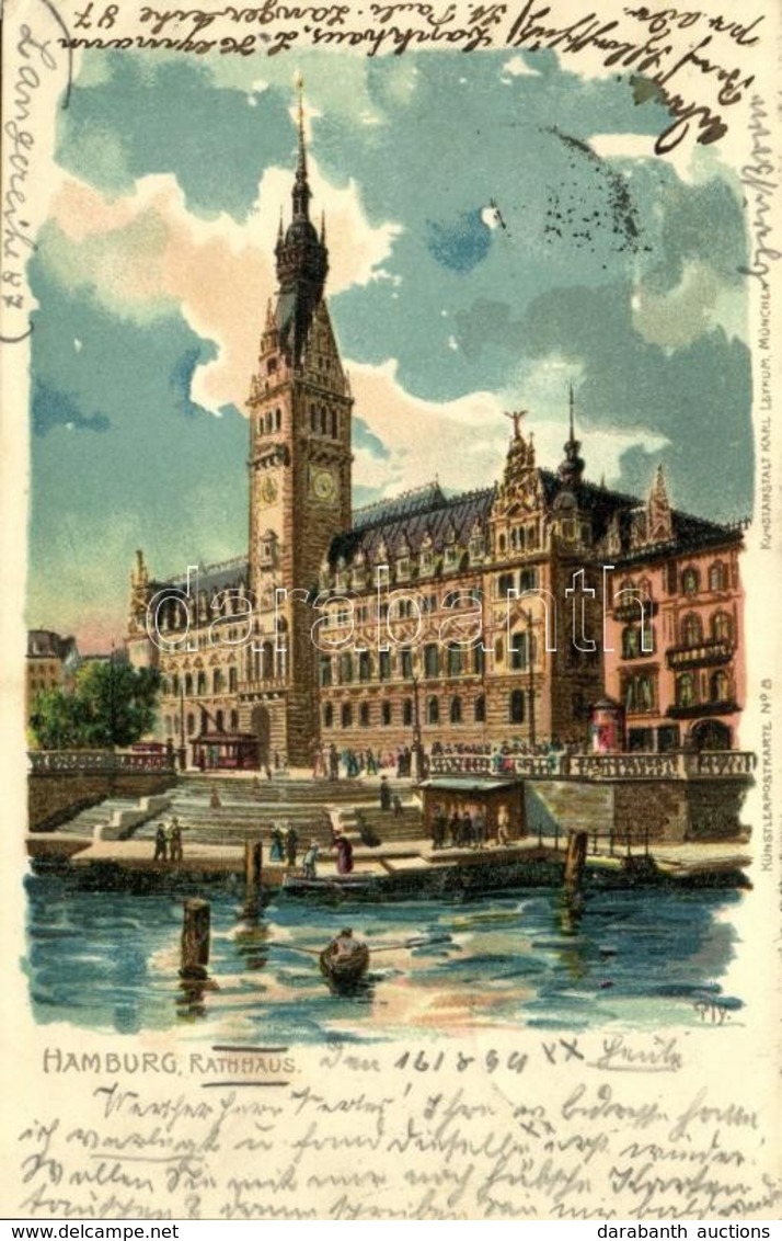 T2 1899 Hamburg, Rathaus / Town Hall. Kunstanstalt Karl Leykum Künstlerpostkarte No. 8. Litho - Unclassified