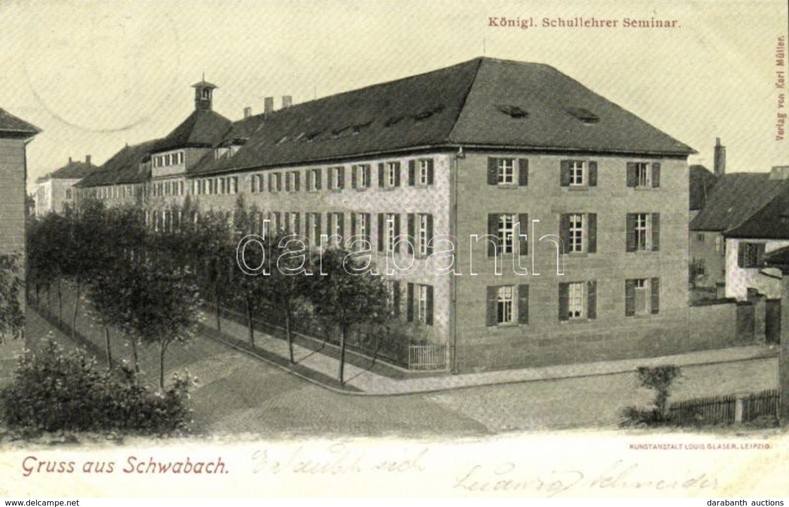 T2 Schwabach, Königl. Schullehrer Seminar; Kunstanstalt Louis Glaser / Teacher Training School - Unclassified