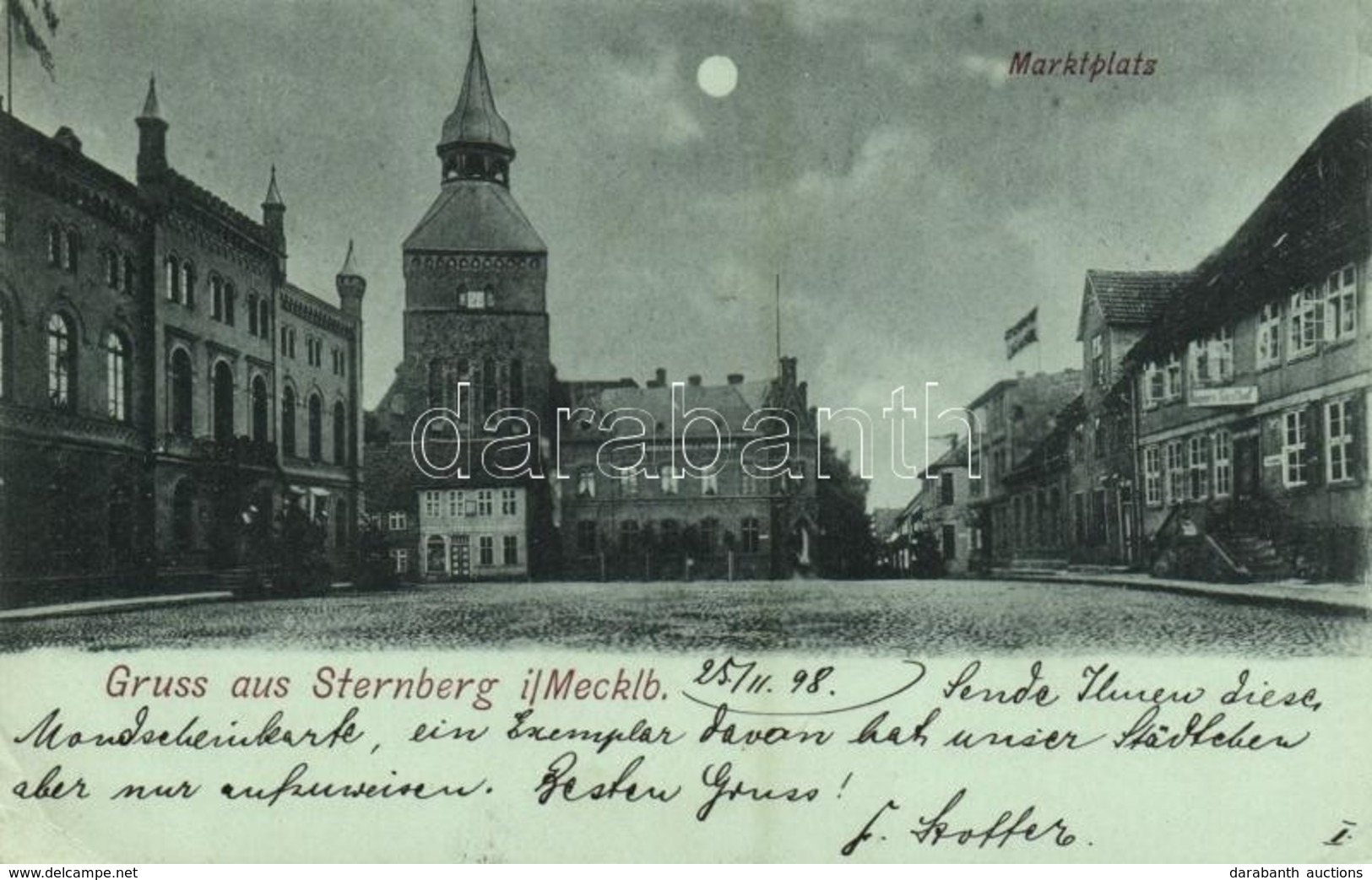 T2/T3 1898 Sternberg (Mecklenburg-Vorpommern), Marktplatz, Gasthof / Marketplace, Inn (EK) - Unclassified