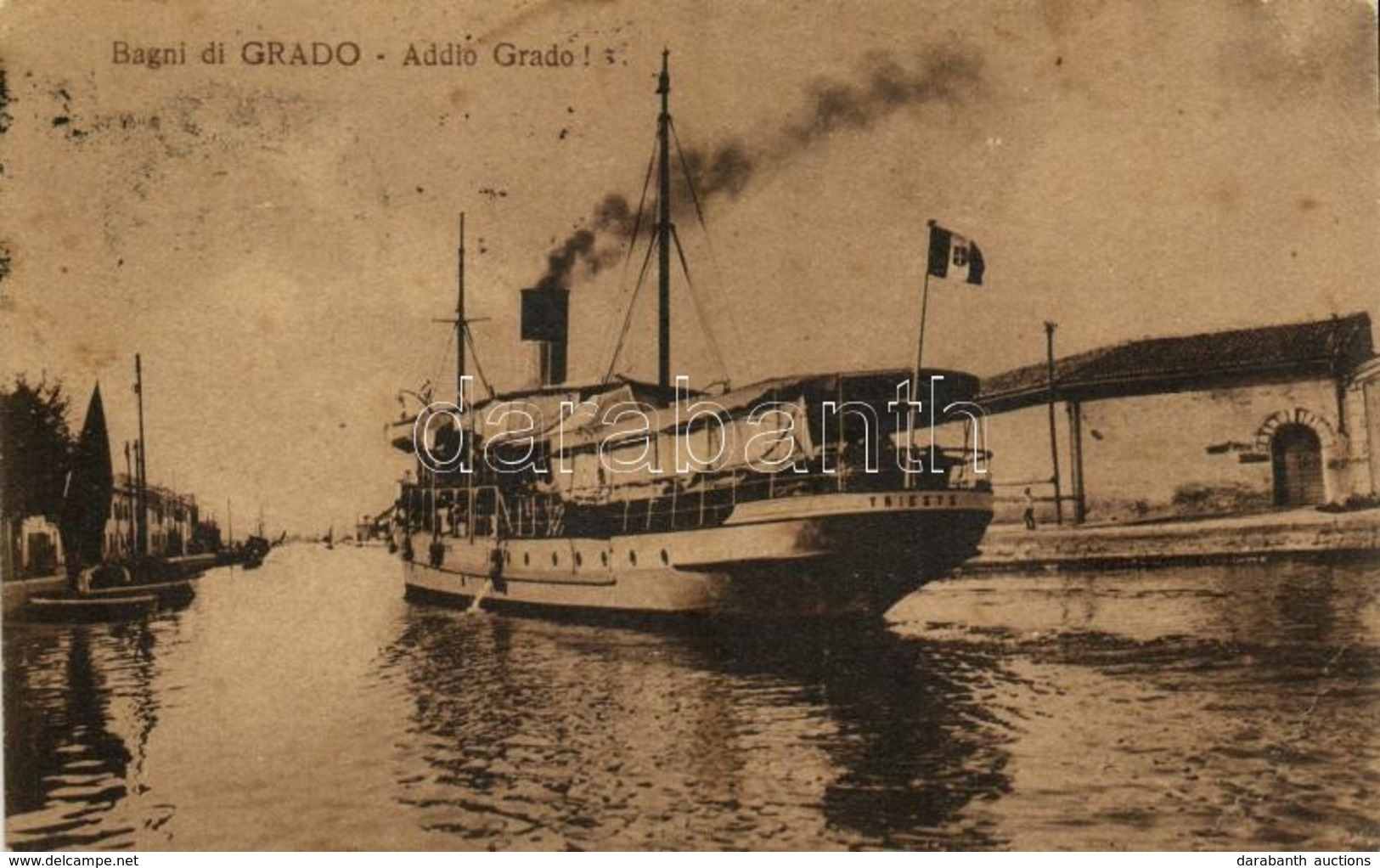 T2/T3 Grado, Bagni, Addio Grado! / Beach, SS Trieste, Steamship (EK) - Otros & Sin Clasificación