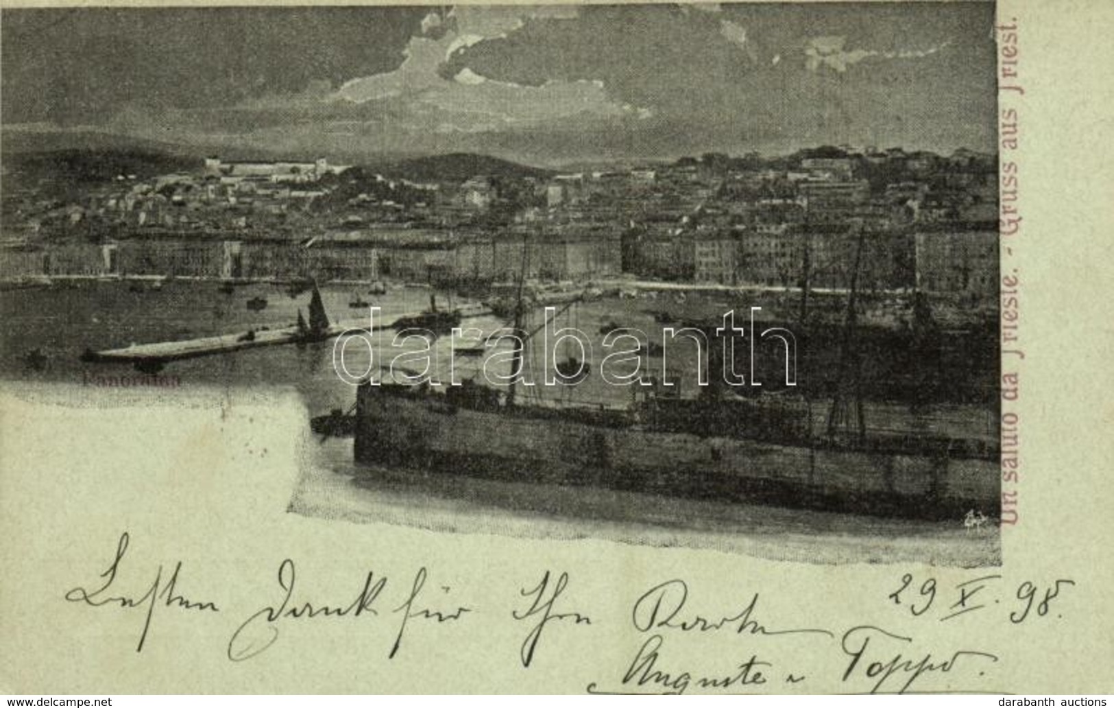 T2/T3 1898 Trieste, Trieszt, Trst; Panorama / Port, Molo, Sailing Vessels (EK) - Other & Unclassified