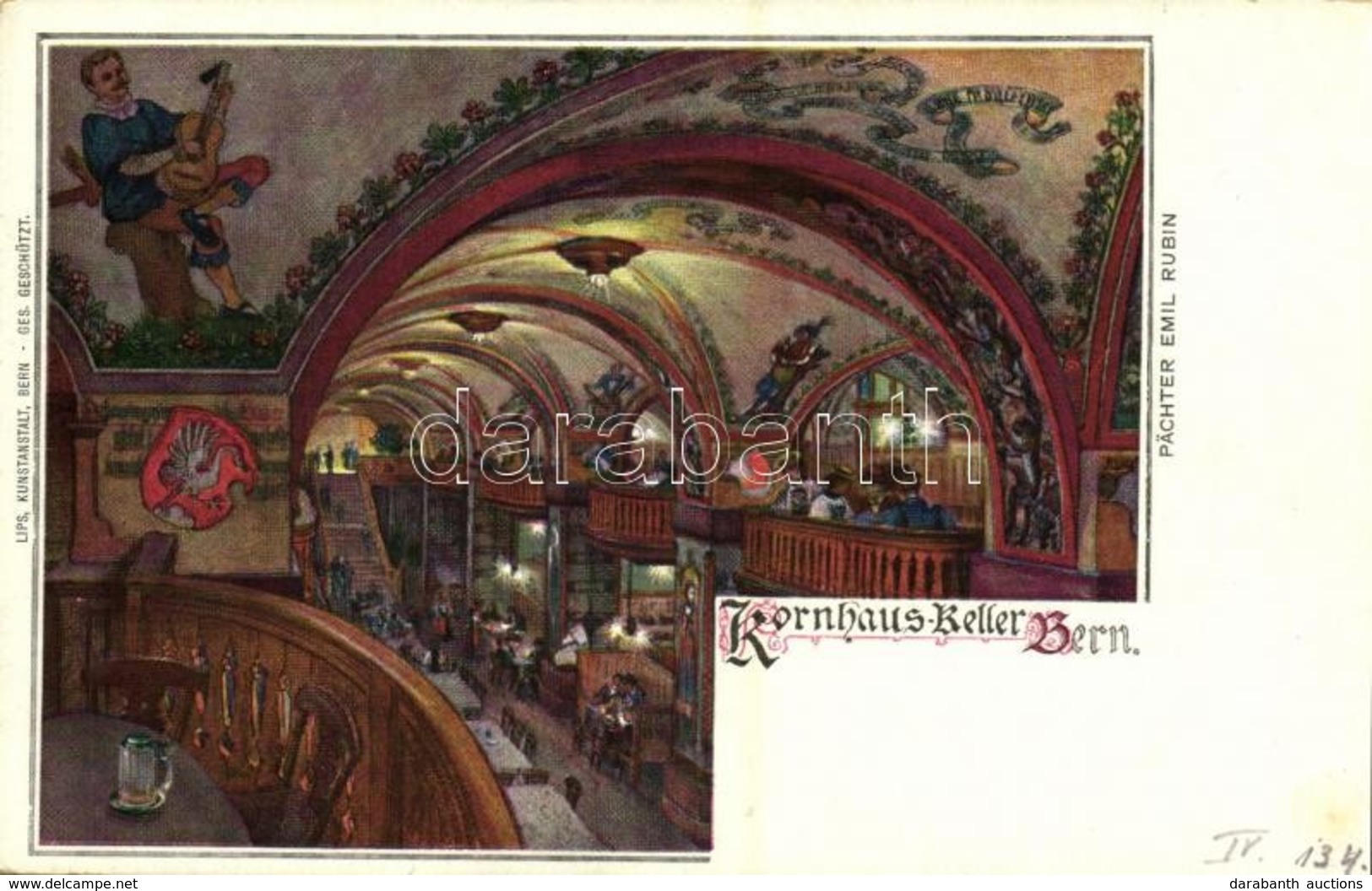 ** T2 Bern, Kornhaus-Keller / Restaurant Interior. Pächter Emil Rubin - Sonstige & Ohne Zuordnung