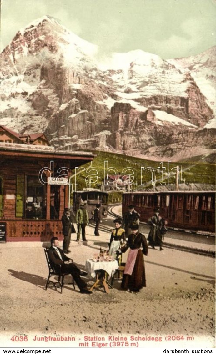 ** T2/T3 Jungfraubahn, Station Kleine Scheidegg Mit Eiger / Railway Station, Mountain (fl) - Sonstige & Ohne Zuordnung