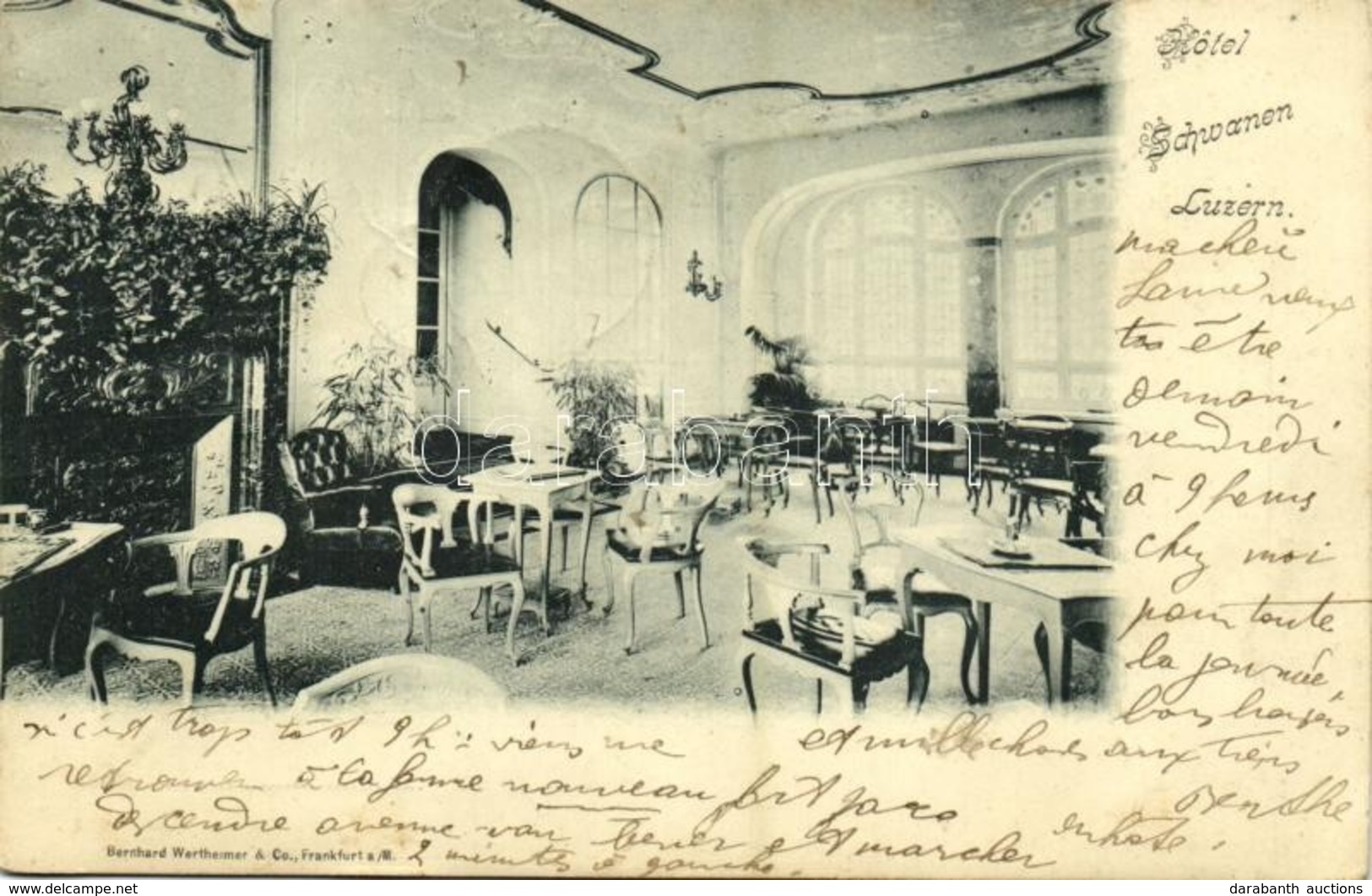 T2 1899 Lucerne, Luzern; Hotel Schwanen / Hotel, Interior - Other & Unclassified