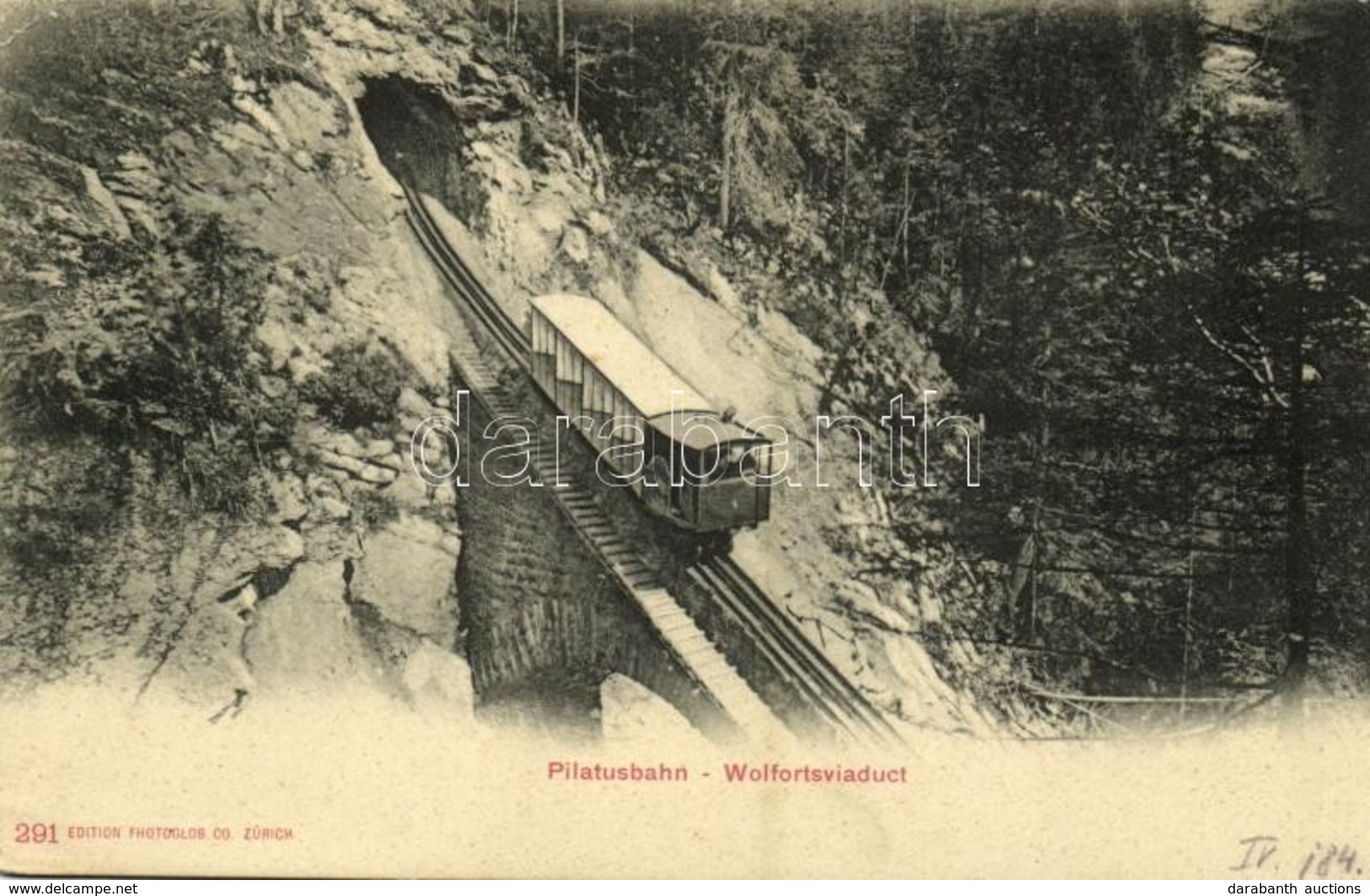 ** T2/T3 Pilatusbahn, Wolfortsviaduct  / Cogwheel Railway Viaduct, Train (small Tear) - Other & Unclassified