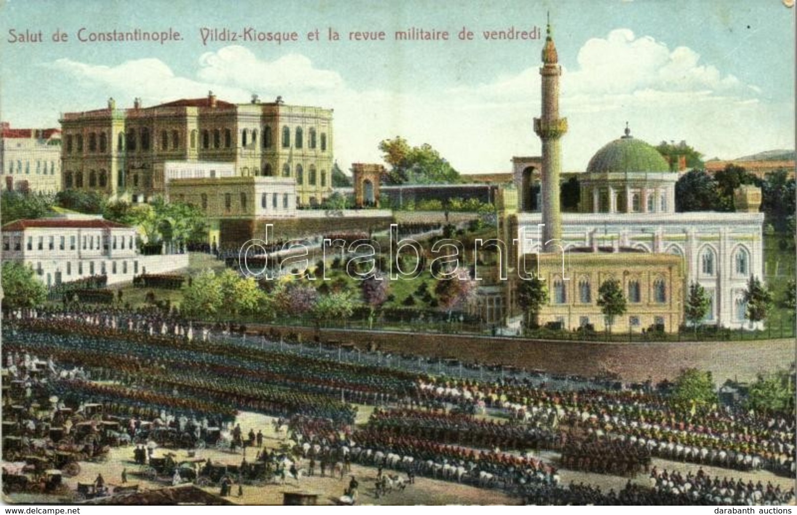 * T1/T2 1919 Constantinople, Istanbul, Stamboul; Yildiz-Kiosque Et La Revue Militaire De Vendredi / Palace, Mosque, Mili - Other & Unclassified