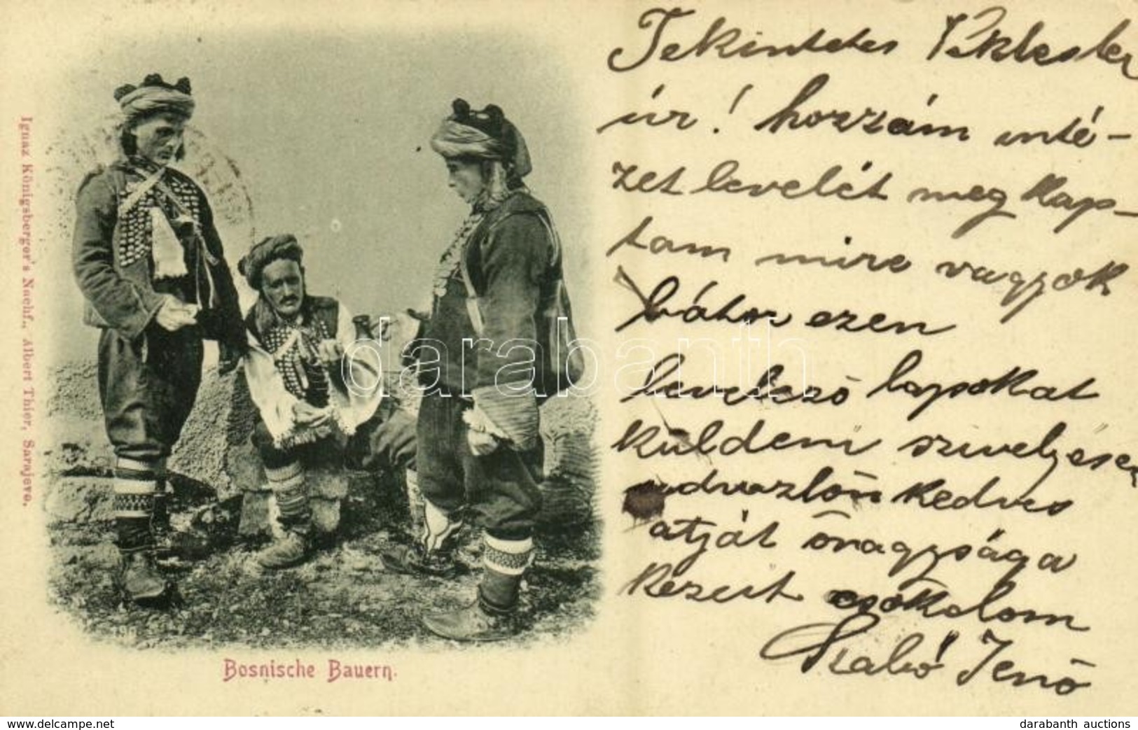 T2/T3 1898 Bosnische Bauern / Bosnian Folklore, Peasants. Ignaz Königsberger's Nachf. Albert Thier (EK) - Ohne Zuordnung