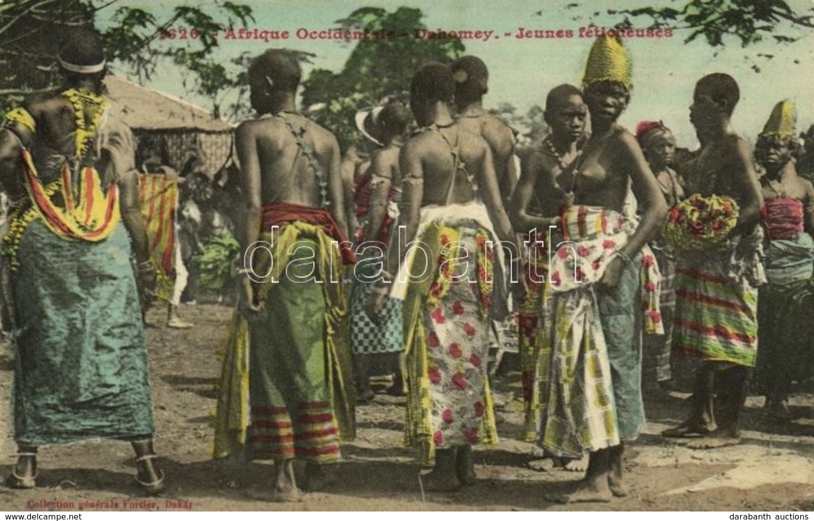 ** T2/T3 Afrique Occidentale, Dahomey, Jeunes Féticheuses / Indigenous Women, Nude, Folklore From Benin (fl) - Sin Clasificación