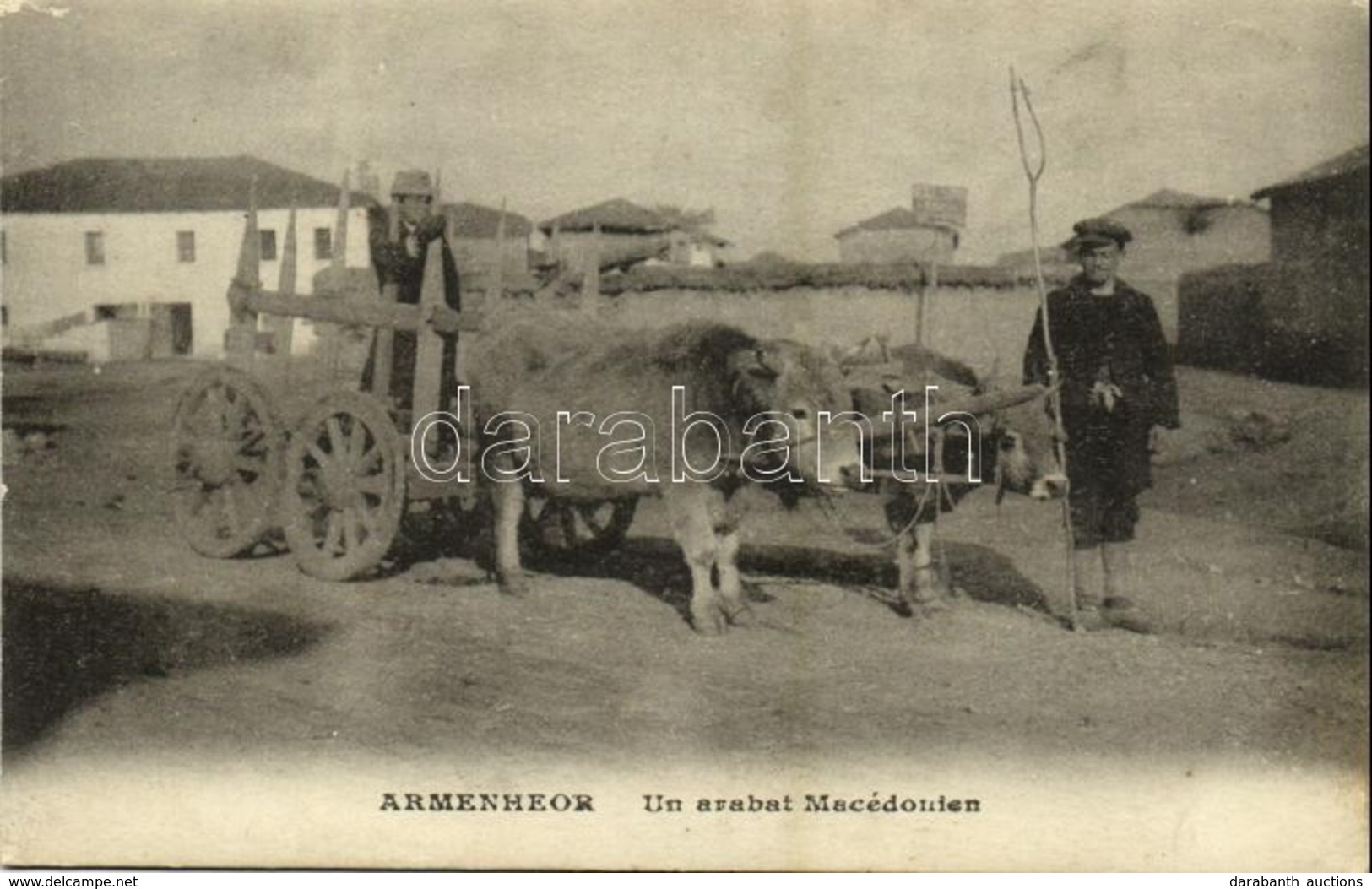 * T2/T3 1918 Armenheor, Un Arabat Macédonien / Ox Cart, Macedonian Folklore (worn Corner) - Sin Clasificación