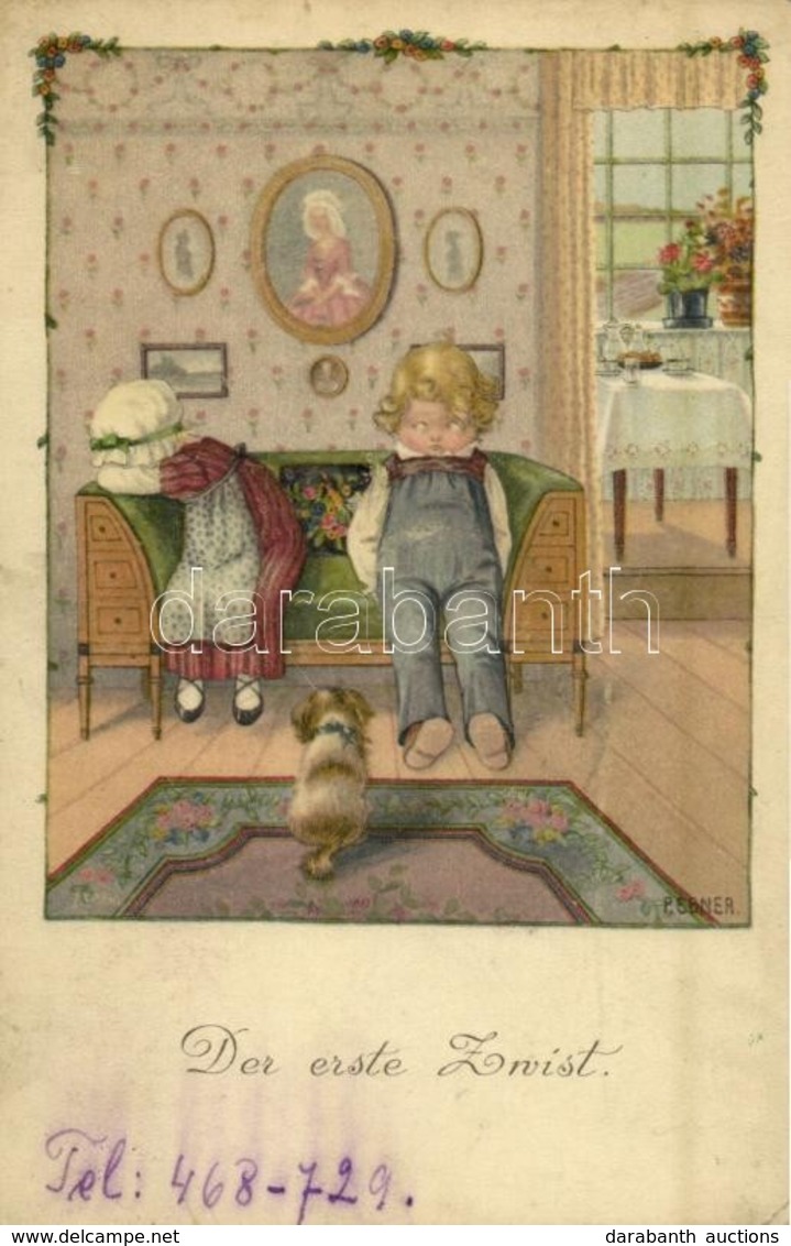 * T2/T3 Der Erste Zwist / Children Art Postcard. M. Munk Nr. 1158.  S: Pauli Ebner (EK) - Ohne Zuordnung