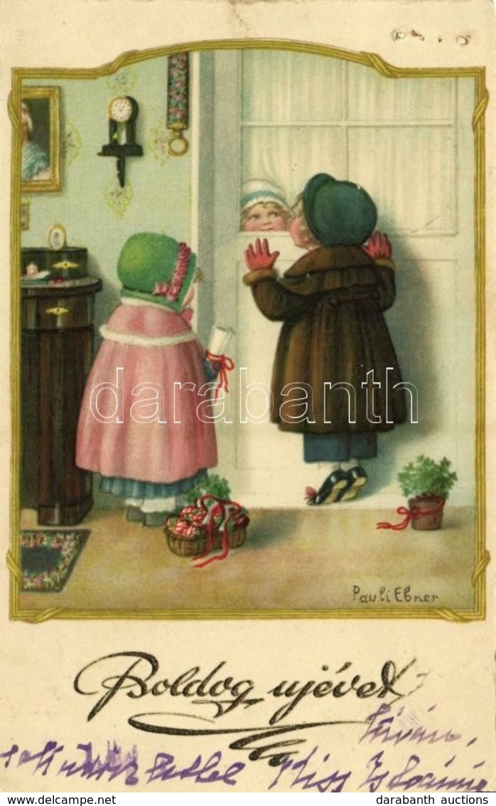 T2 Boldog Újévet! / Children New Year's Art Postcard. AR. No. 2461.  S: Pauli Ebner (EK) - Ohne Zuordnung