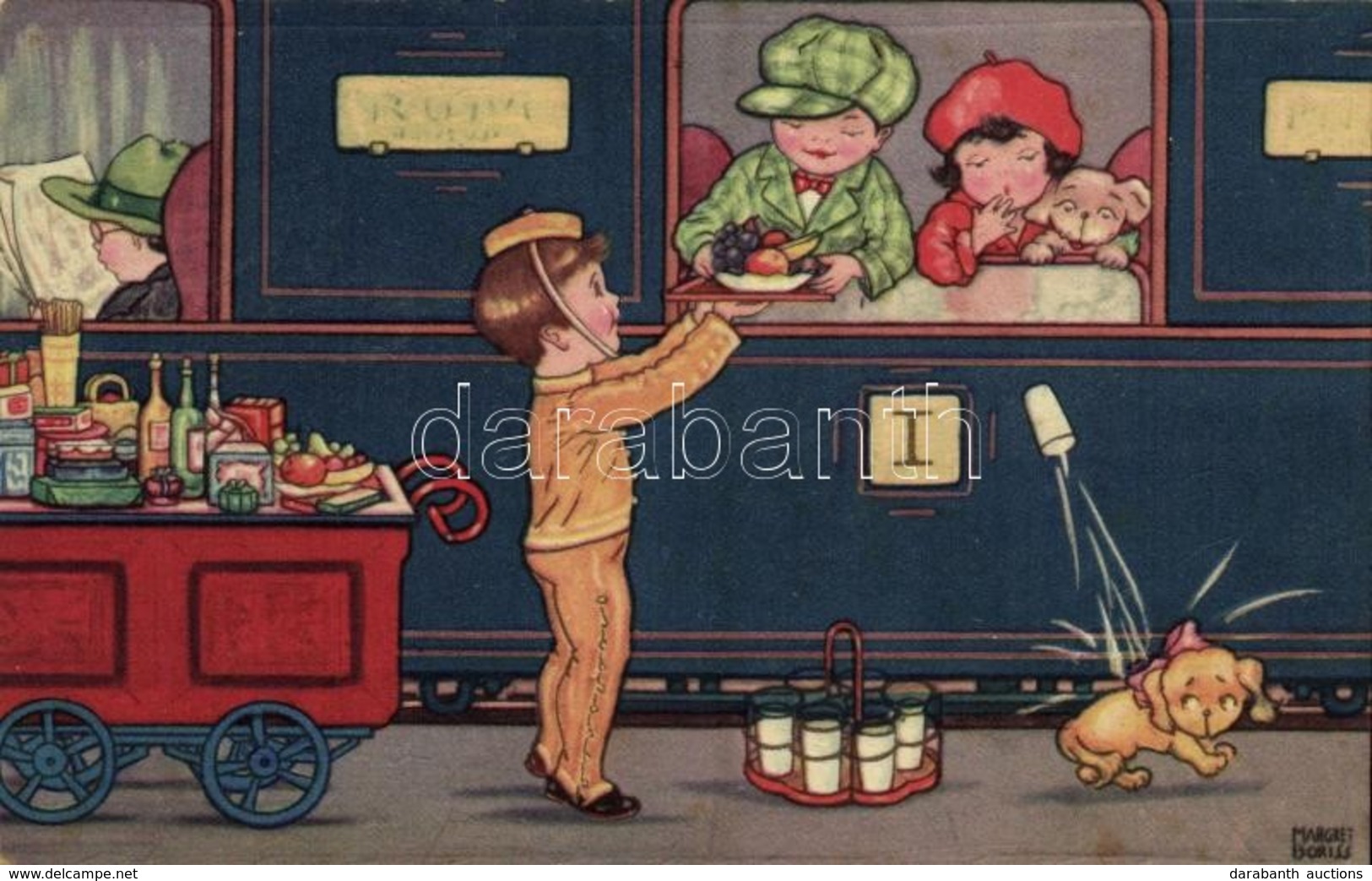 T2 1930 Children On A Train, Dogs, Amag 0320. S: Margret Boriss - Unclassified