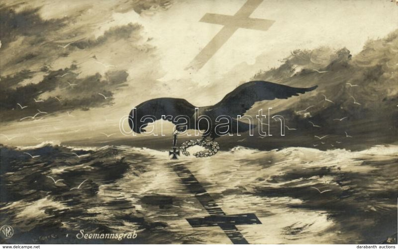 T2/T3 Seemannsgrab. K.u.K. Kriegsmarine / Austro-Hungarian Navy Art Postcard  (EK) - Ohne Zuordnung