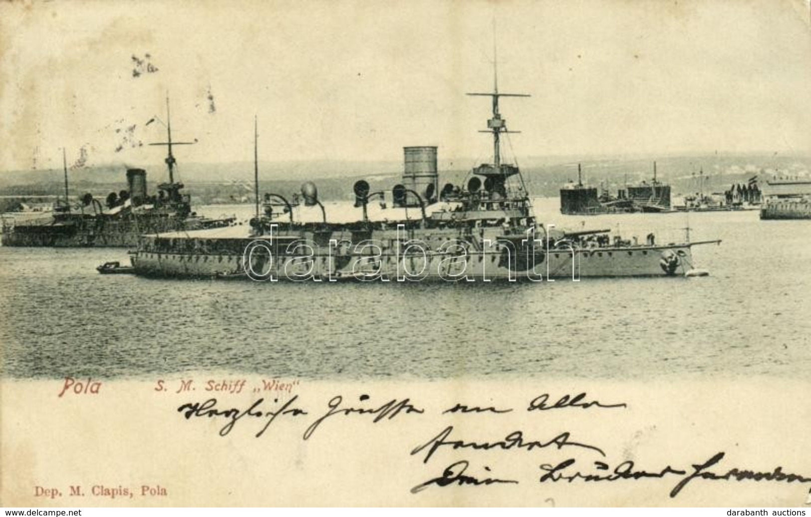 T3 1907 SM Linienschiff Wien K.u.K. Kriegsmarine / SMS Wien Az Osztrák-Magyar Haditengerészet Monarch-osztályú Partvédő  - Unclassified