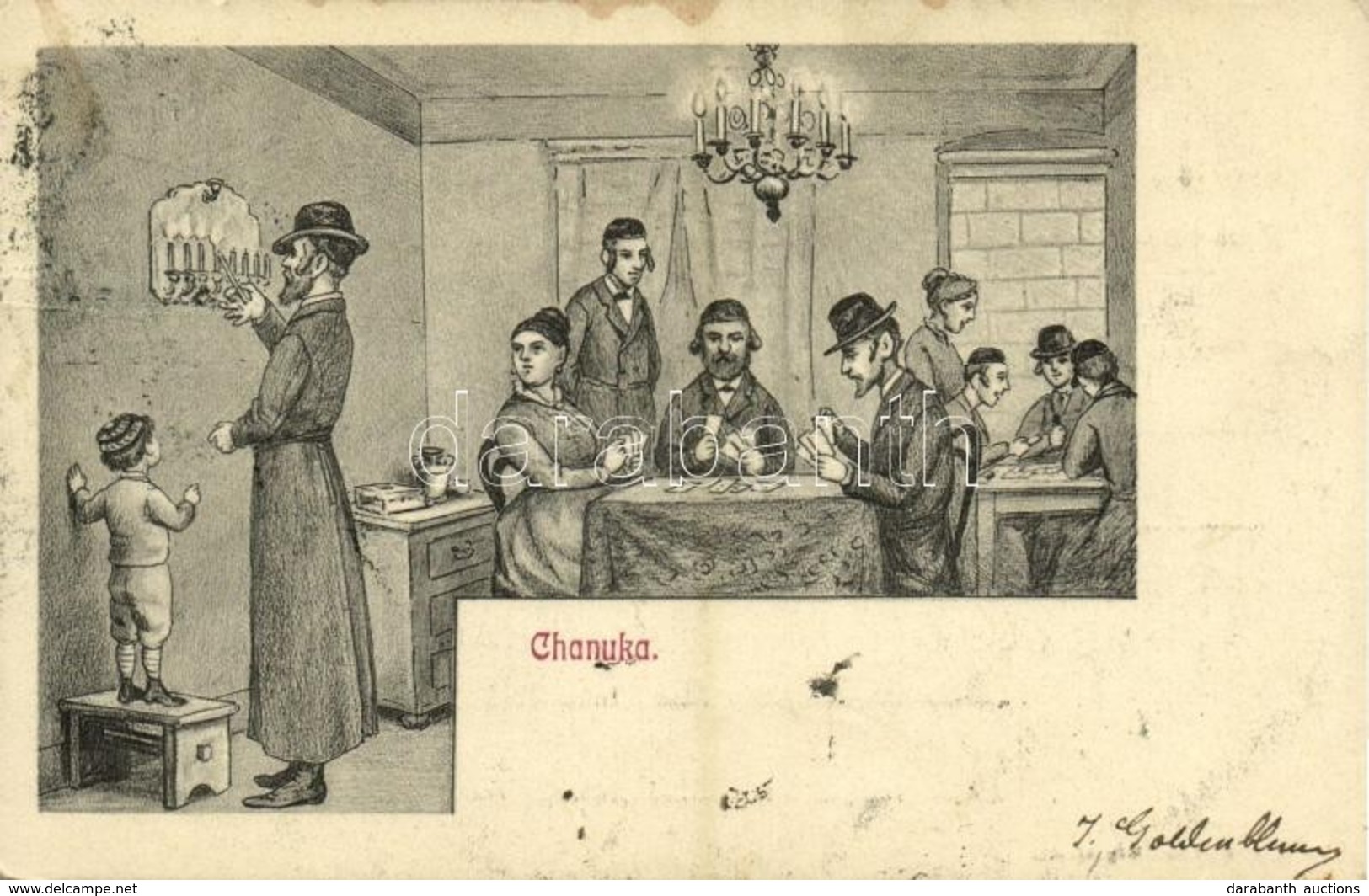 * T3 Chanuka. S. M. P. Kraków Déposé 1903. / Hanukkah. Judaica Art Postcard (Rb) - Unclassified