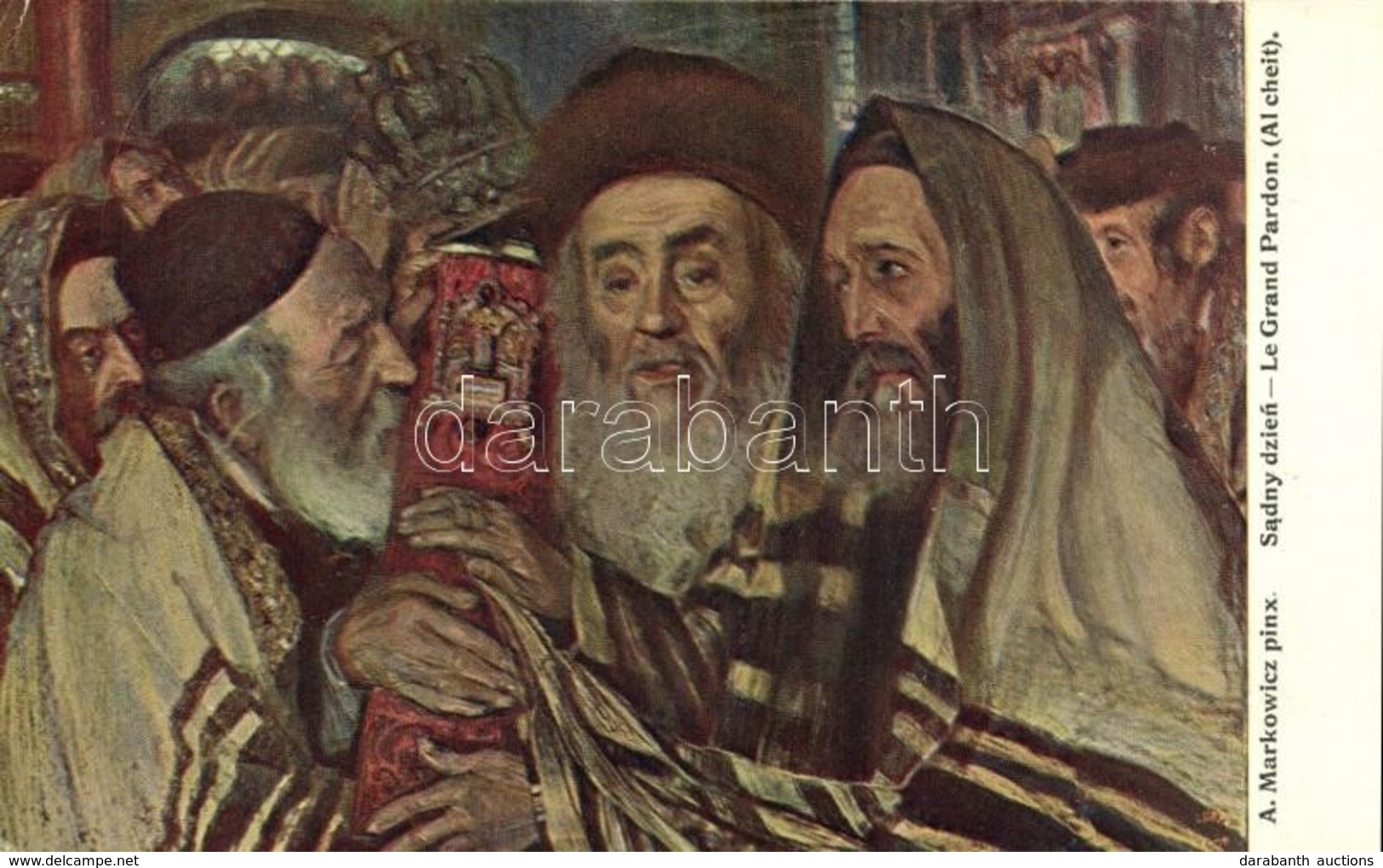 ** T2 Sadny Dzien / Le Grand Pardon / Al Cheit. Judaica Art Postcard With Rabbis. Ser. 71. Nro. 7. S: A. Markowicz - Ohne Zuordnung