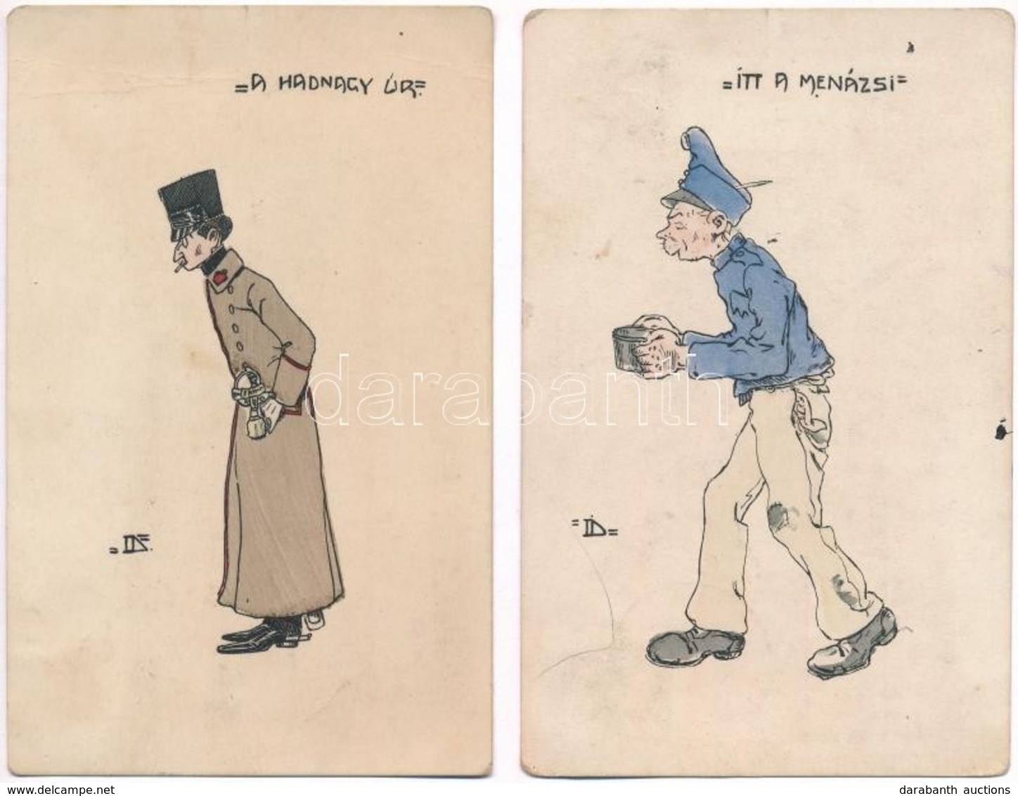 2 Db RÉGI Magyar Katonai Művészlap / 2 Pre-1909 Hungarian Military Art Postcards - Unclassified