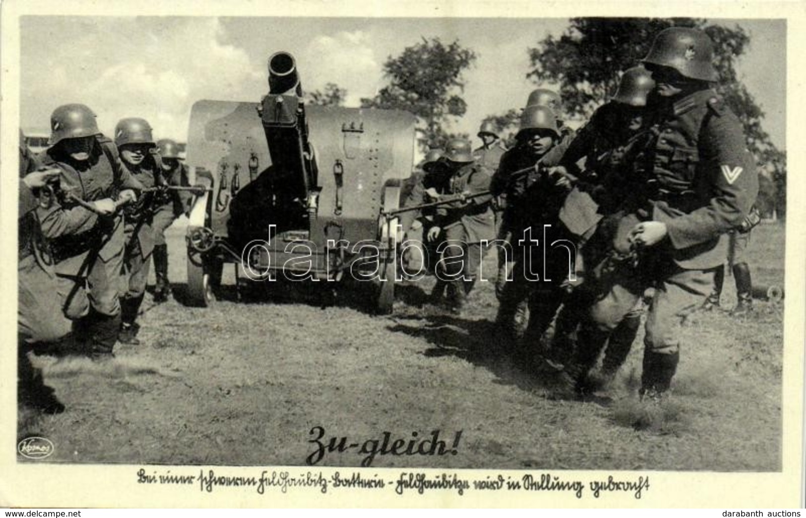 T2 Zu-gleich! / WWII German Military, Soldiers Pulling A Cannon. Franckh-Verlag Nr. 193. Zur Veröffentlichung Freigegebe - Unclassified