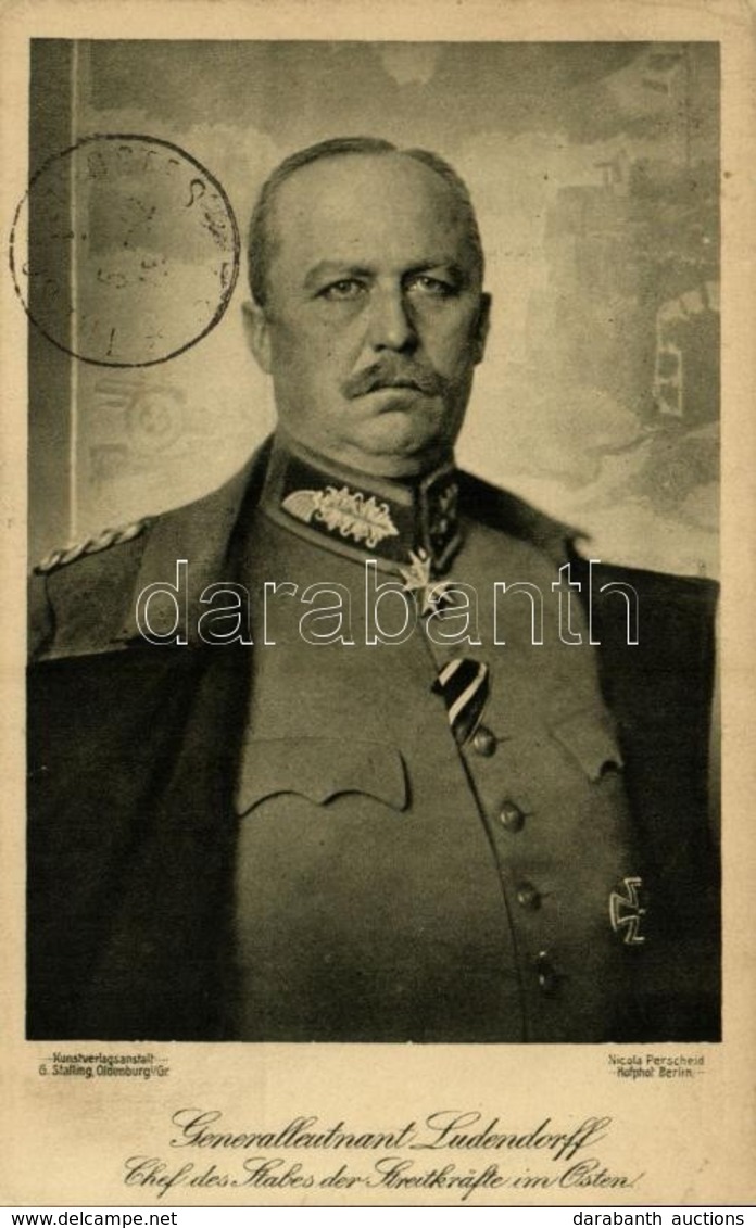 * T2 Generalleutnant Ludendorff, Chef Des Stabes Der Streitkrafte Im Osten / WWI German Military General - Unclassified