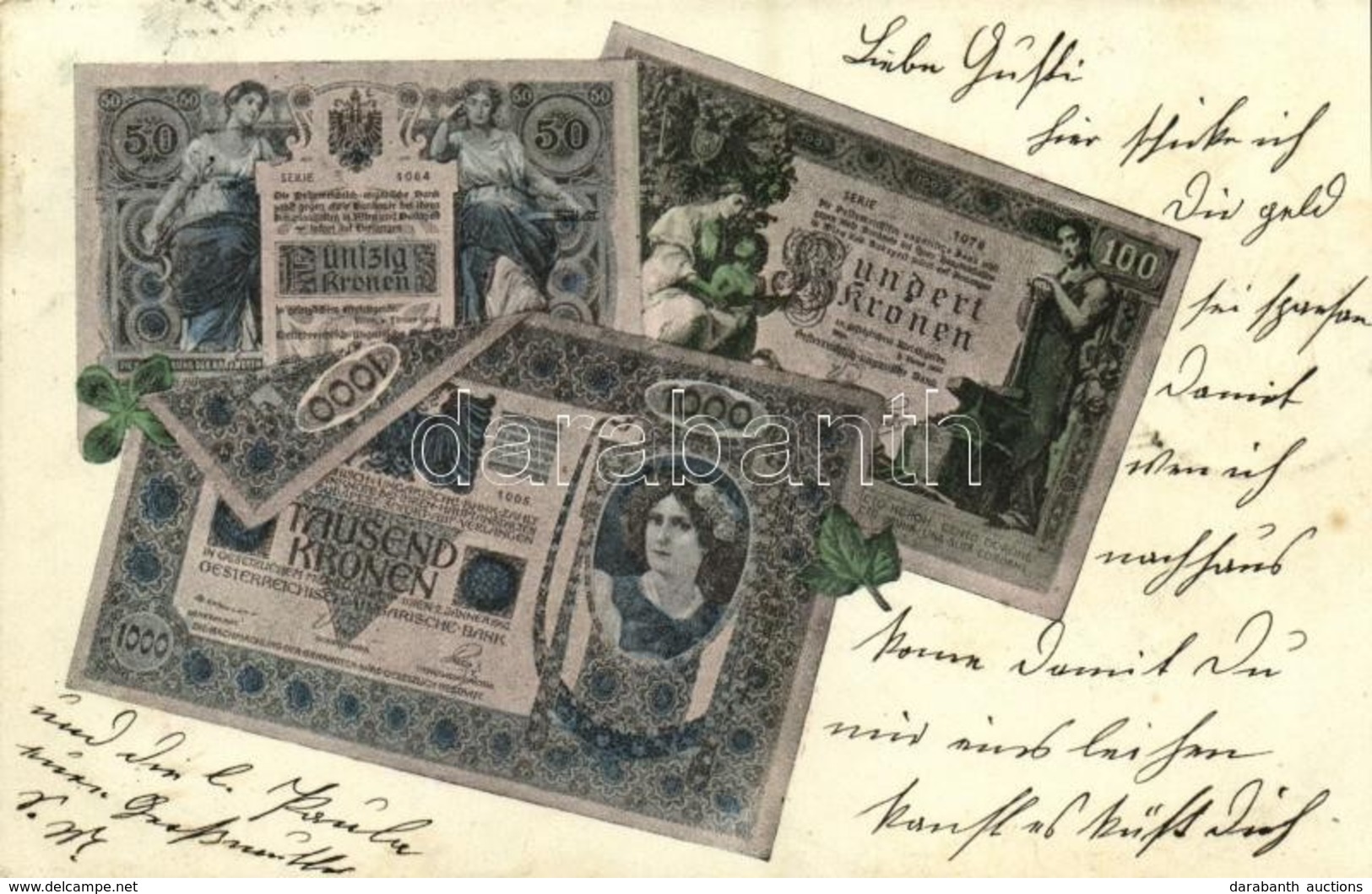 T2/T3 1905 Tausend, Hundert Und Fünfzig Kronen / German Crown Banknotes (fl) - Ohne Zuordnung