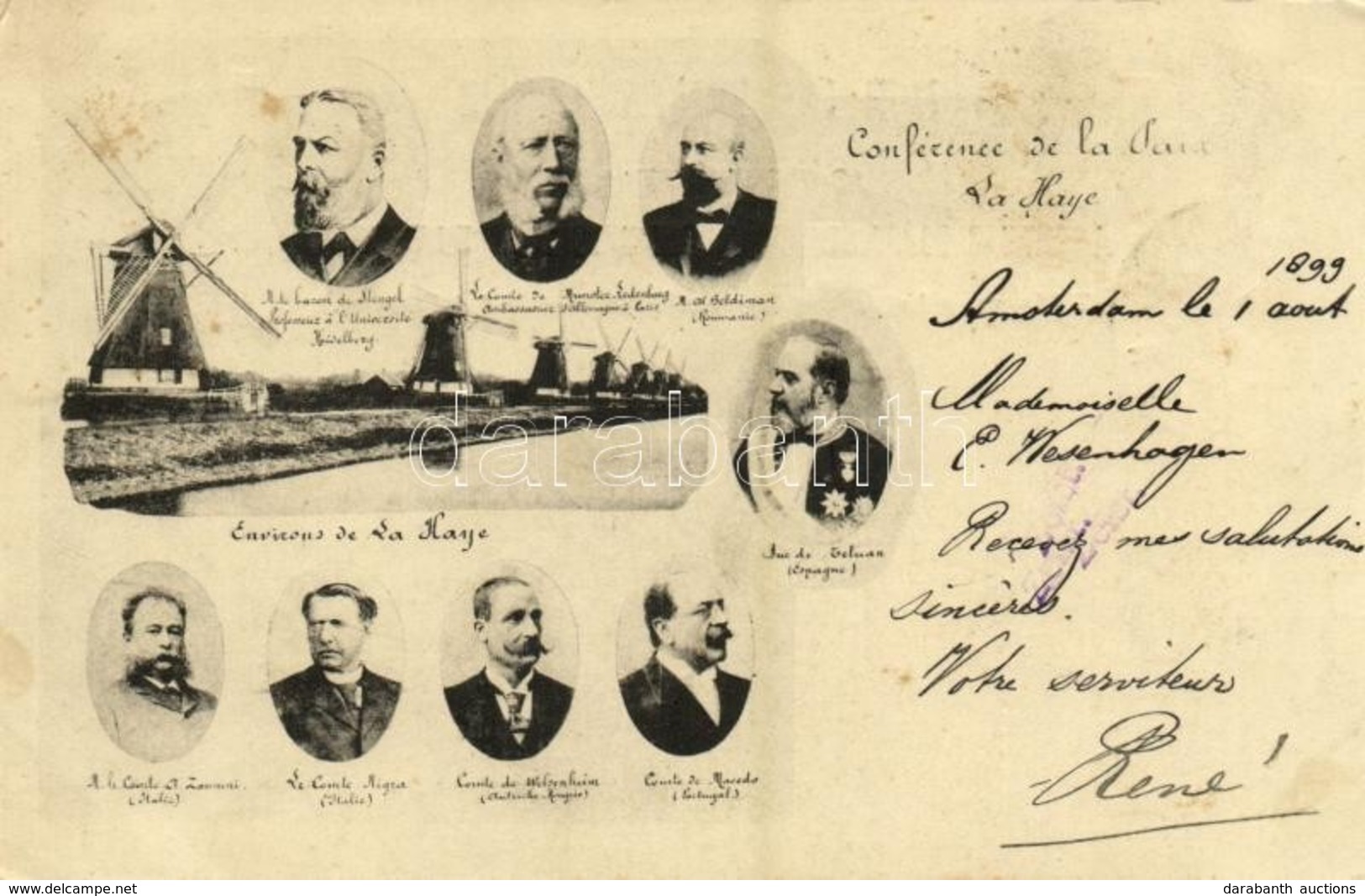 T2 1899 Conférence De La Paix La Haye, Environs De La Haye, M. Le Baron De Stengel, Le Comte De Münster-Ledenburg, M. Al - Unclassified