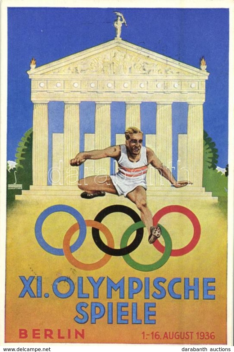 * T2 1936 Berlin XI. Olympische Spiele / Summer Olympics In Berlin Advertisement Card, So. Stpl S: Schroffner - Unclassified