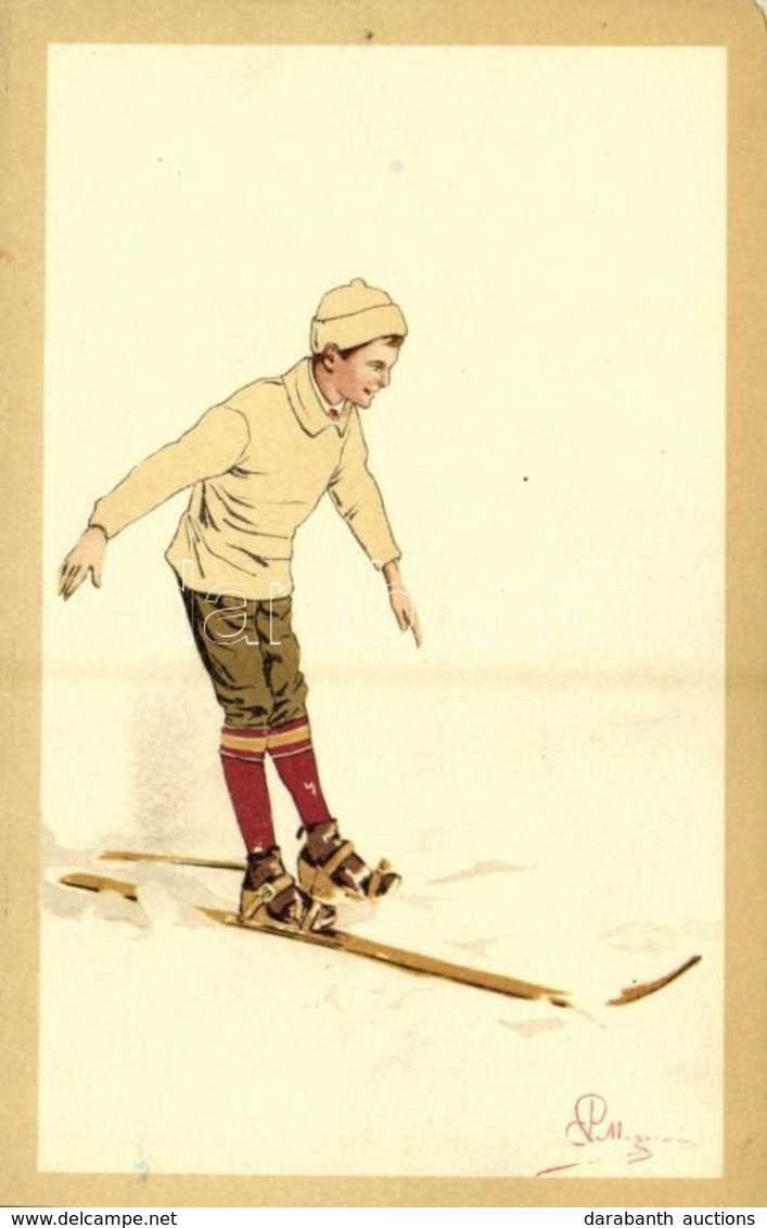 ** T1/T2 Winter Sport Art Postcard. Skiing. Vouga & Cie No. 26. Litho S: Pellegrini - Ohne Zuordnung